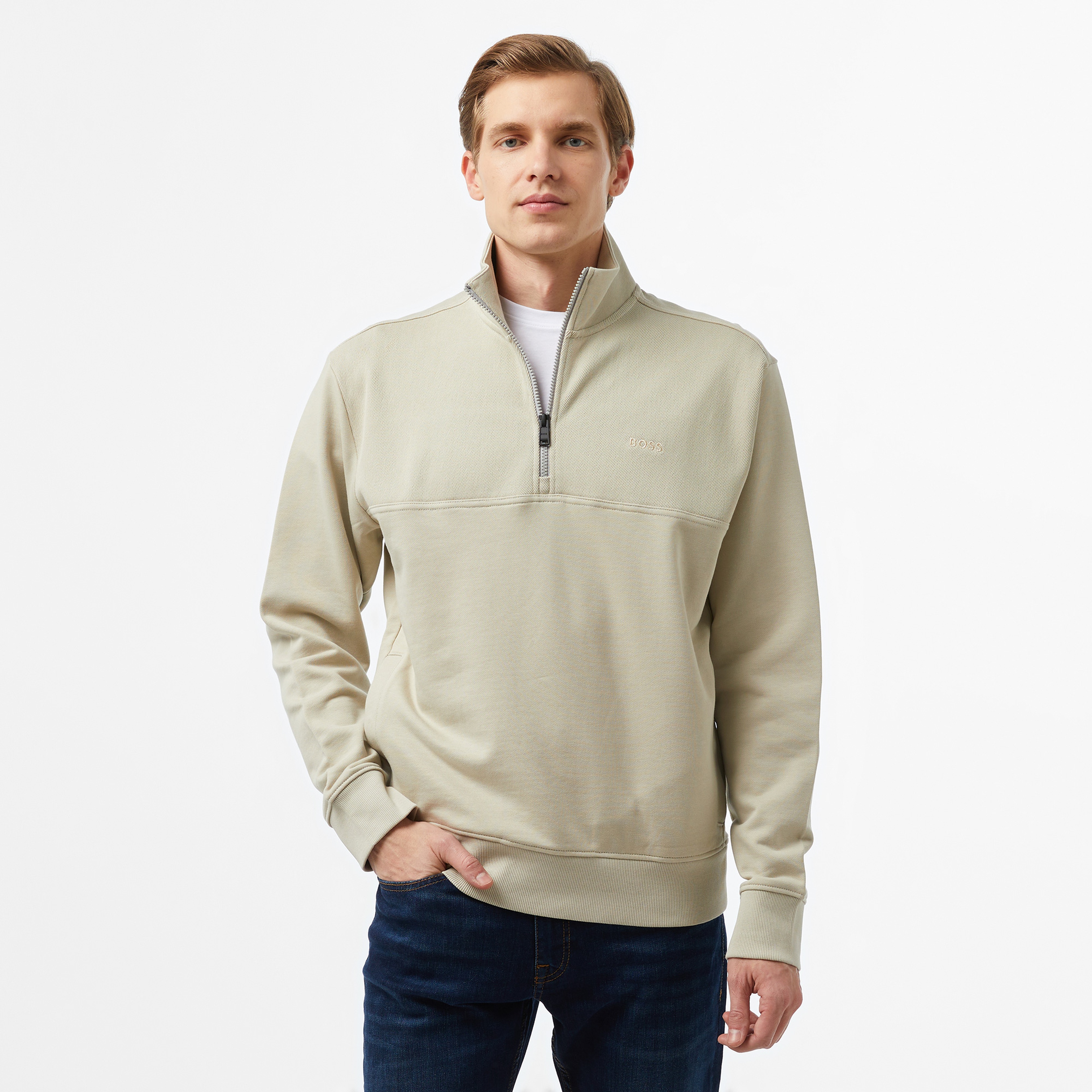 Boss Erkek Bej Sweatshirt