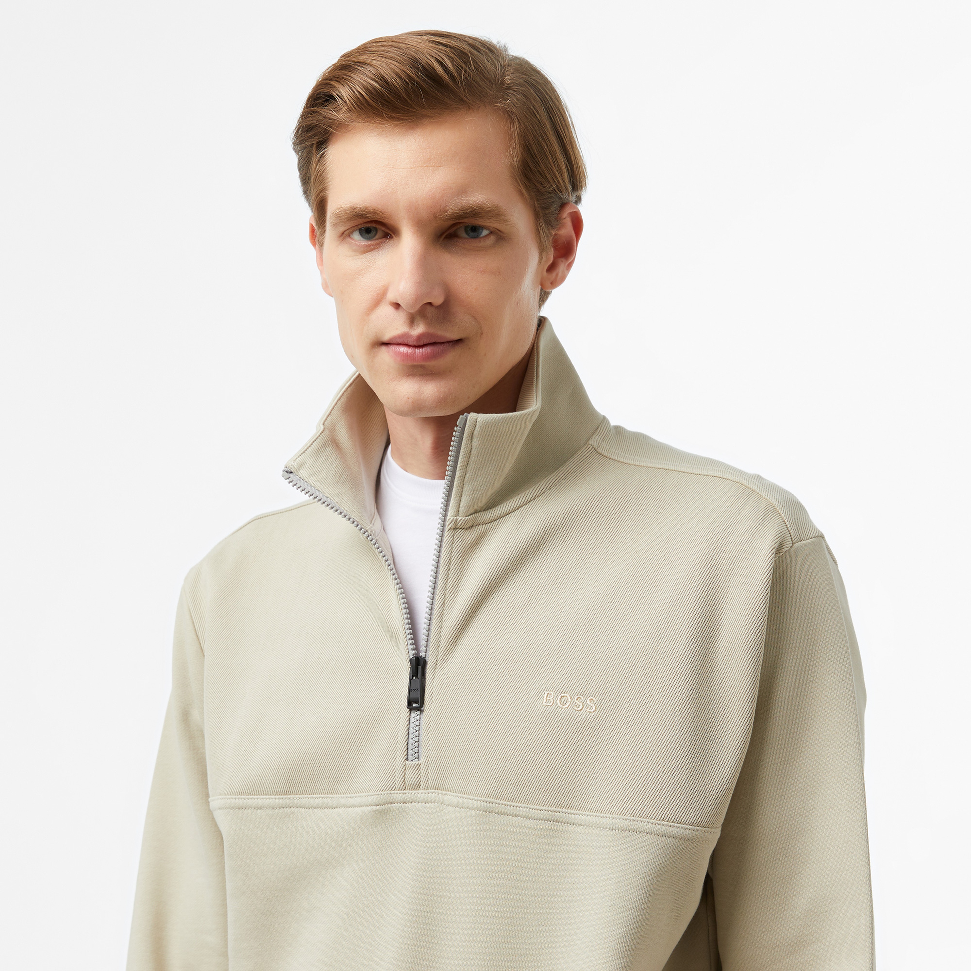 Boss Erkek Bej Sweatshirt