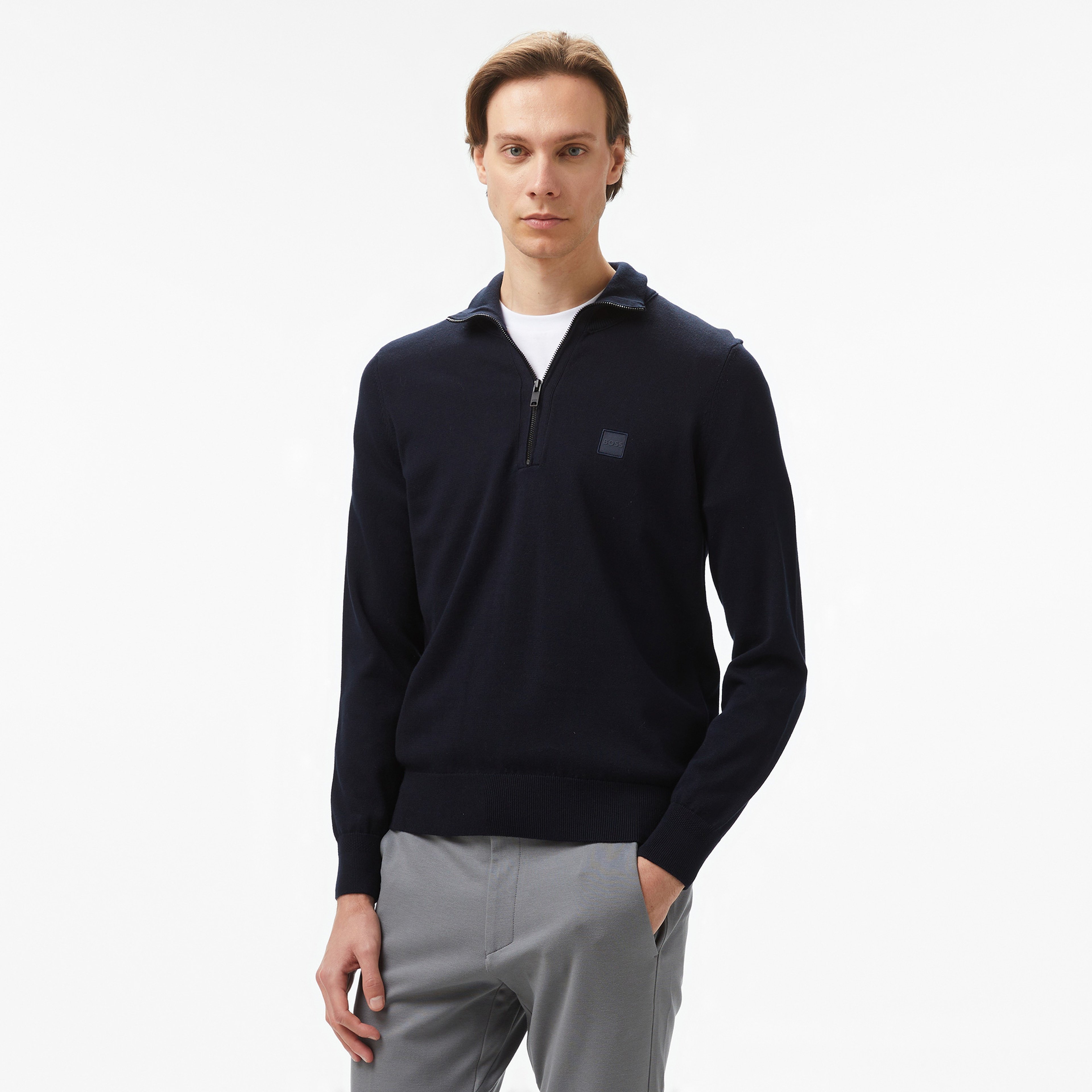 Boss Erkek Mavi Triko