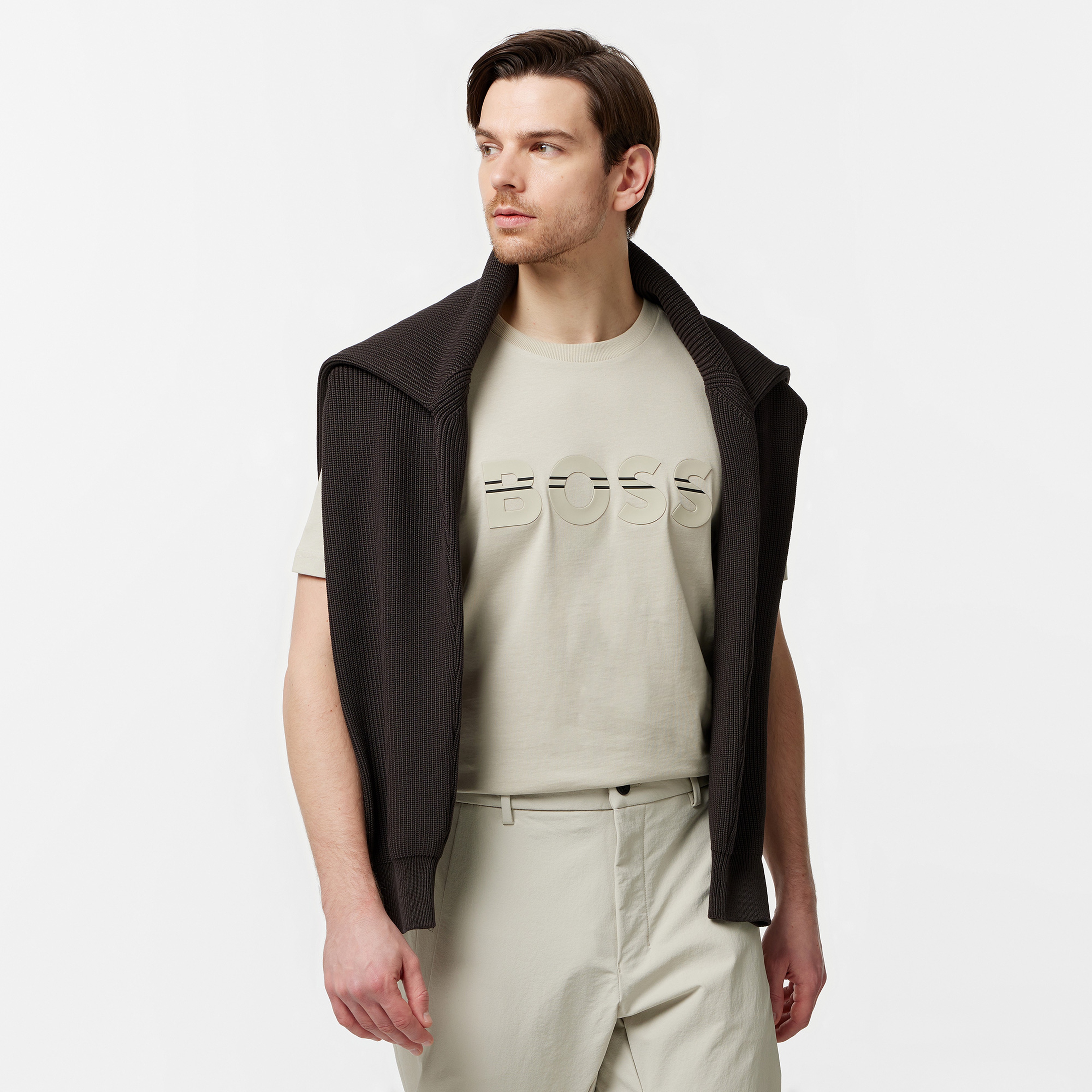 Boss Erkek Bej T-Shirt