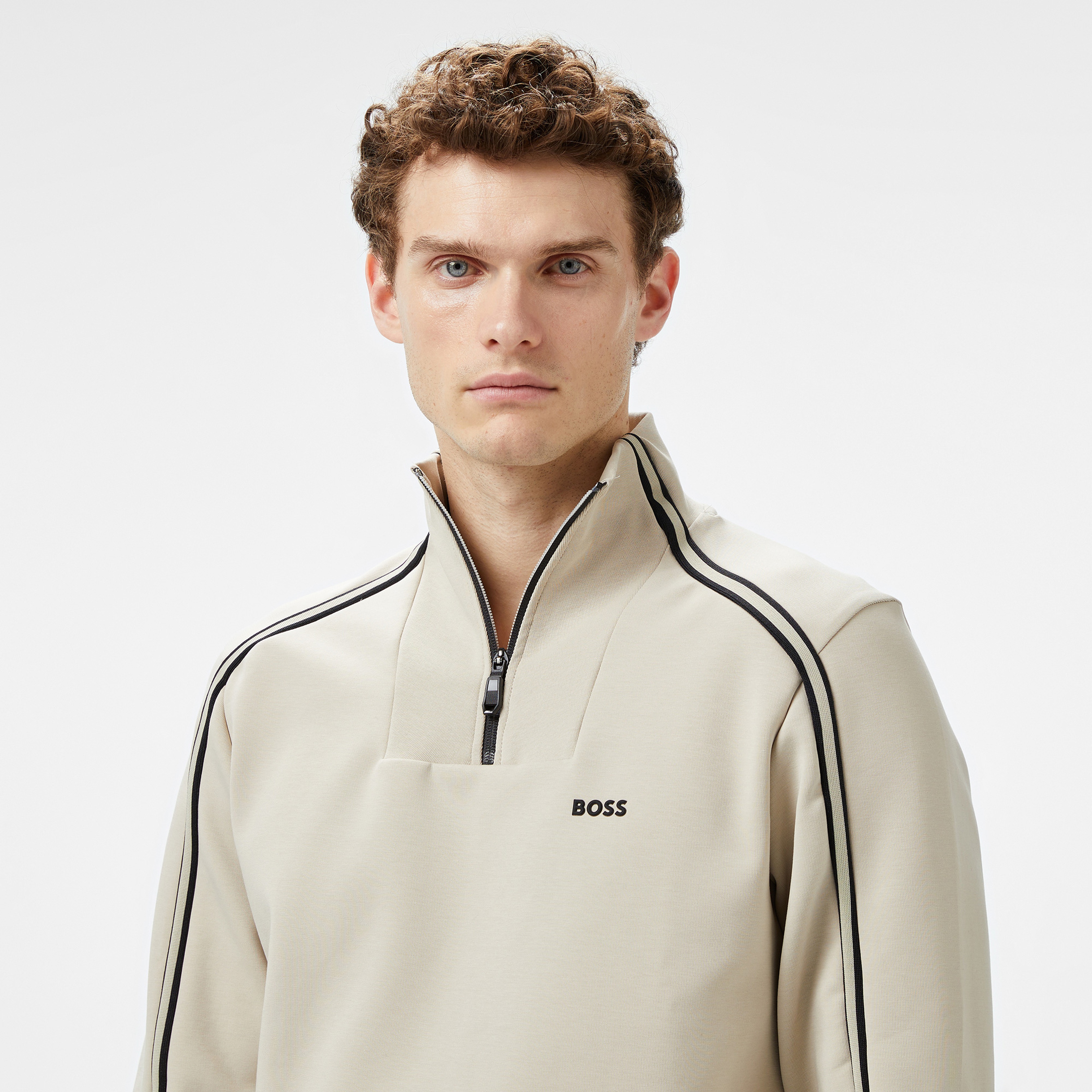 Boss Erkek Bej Sweatshirt