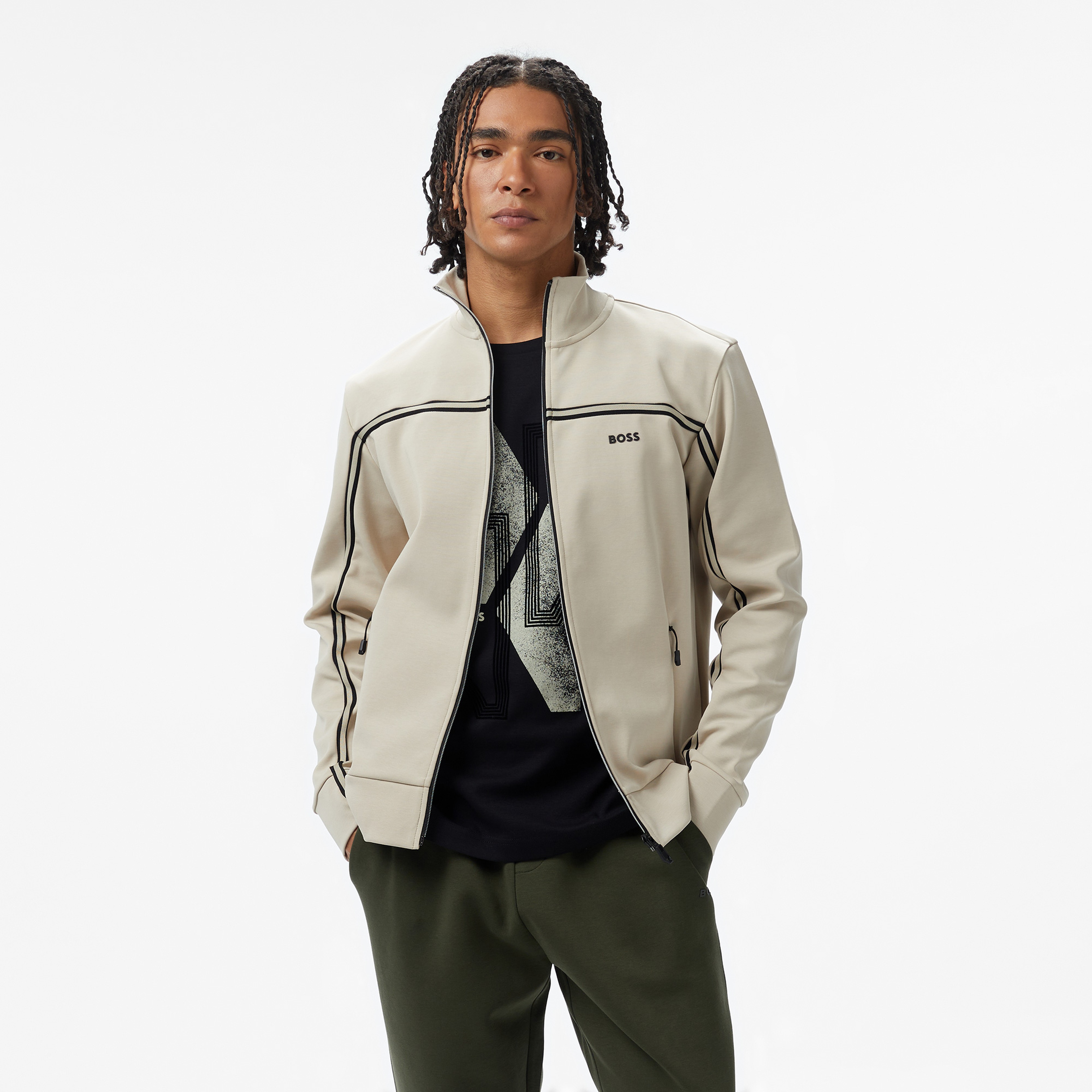 Boss Erkek Bej Sweatshirt