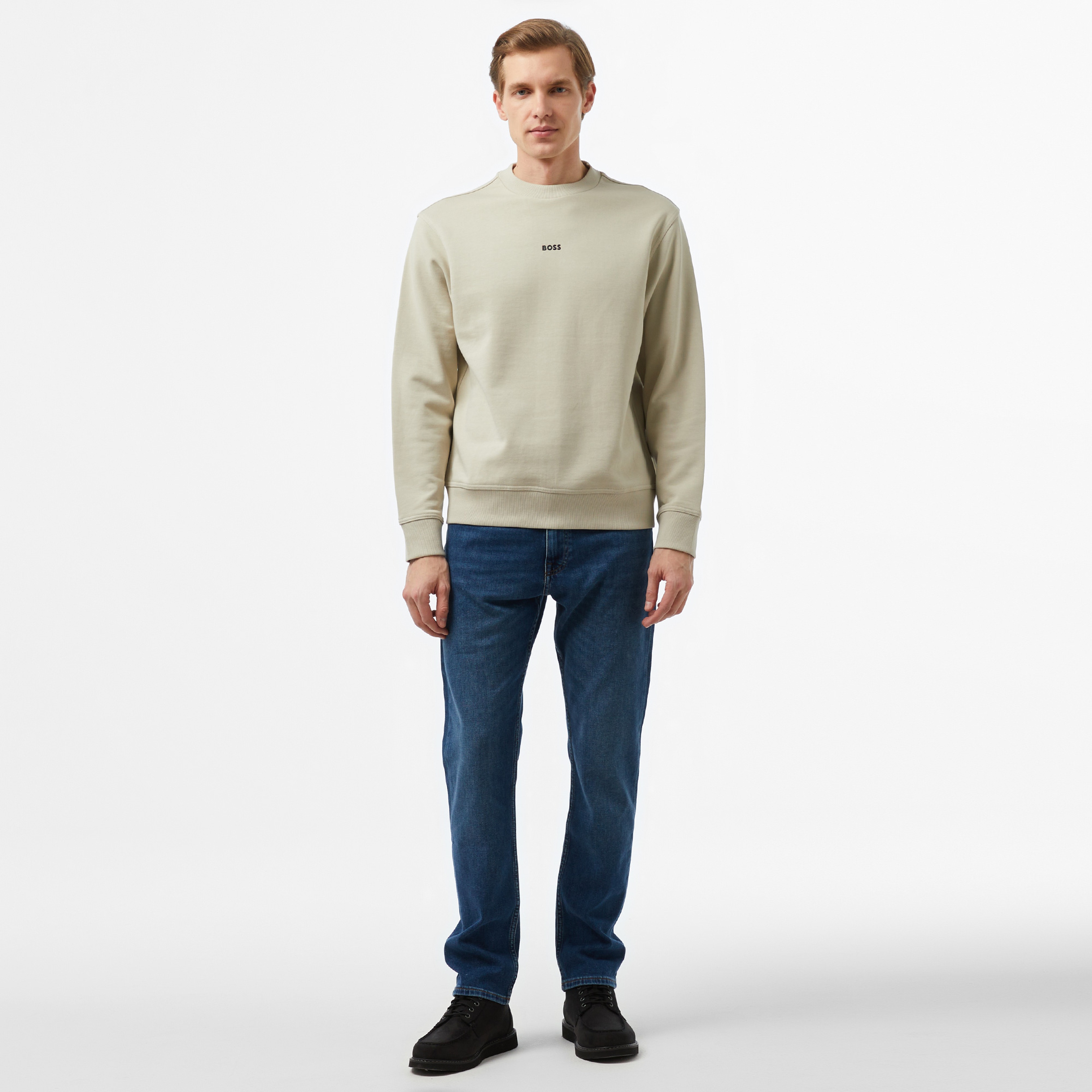 Boss Erkek Bej Sweatshirt