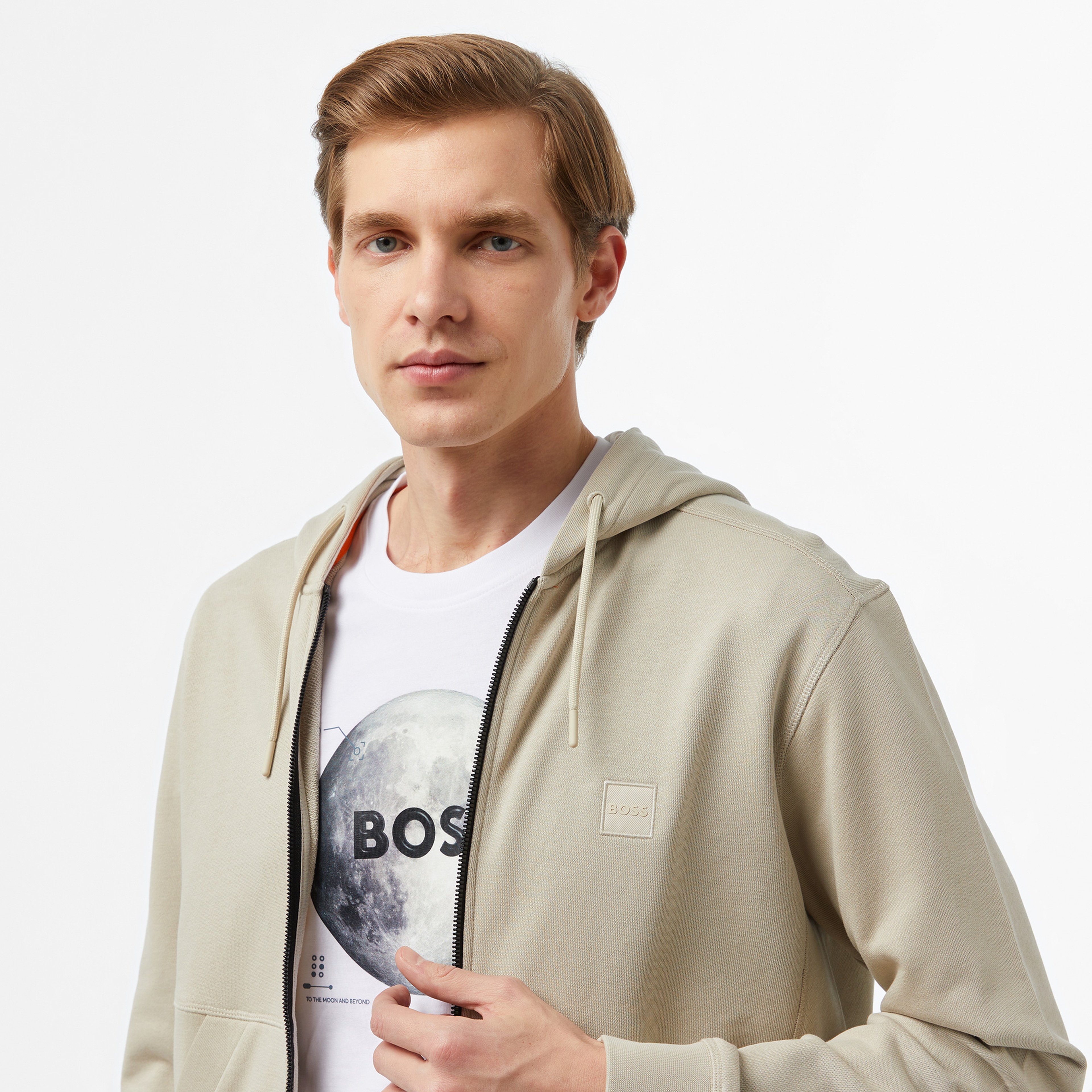 Boss Erkek Bej Sweatshirt