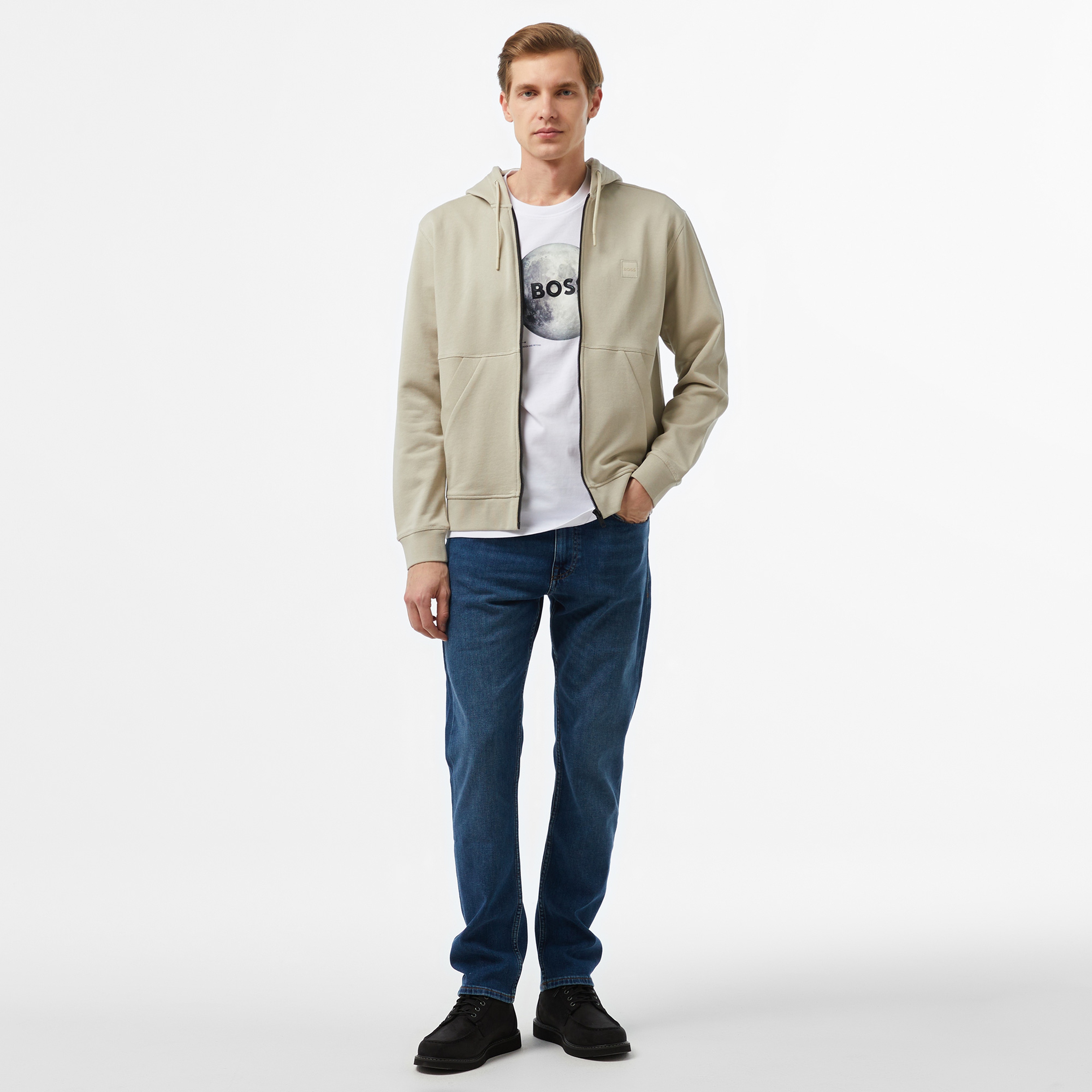 Boss Erkek Bej Sweatshirt