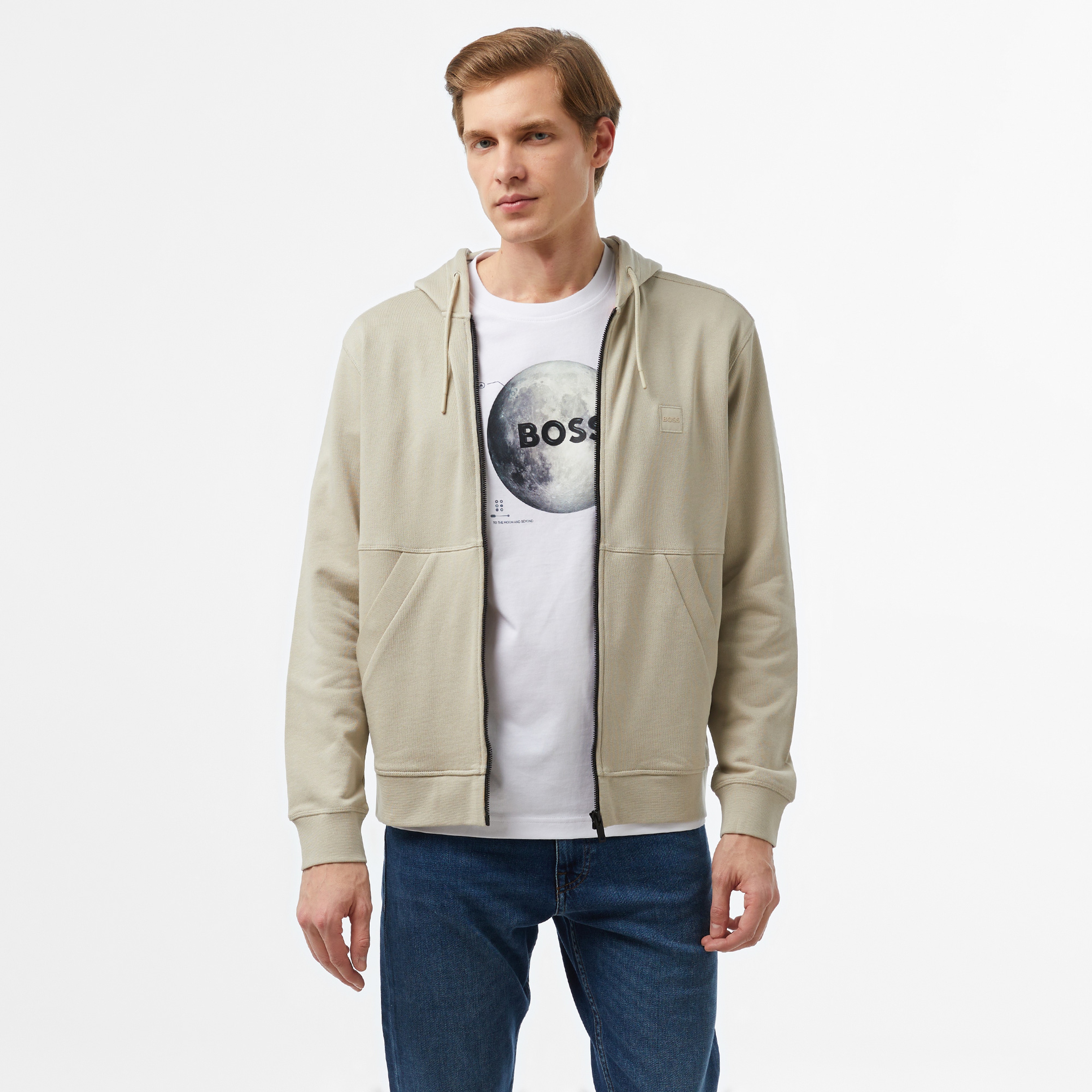 Boss Erkek Bej Sweatshirt