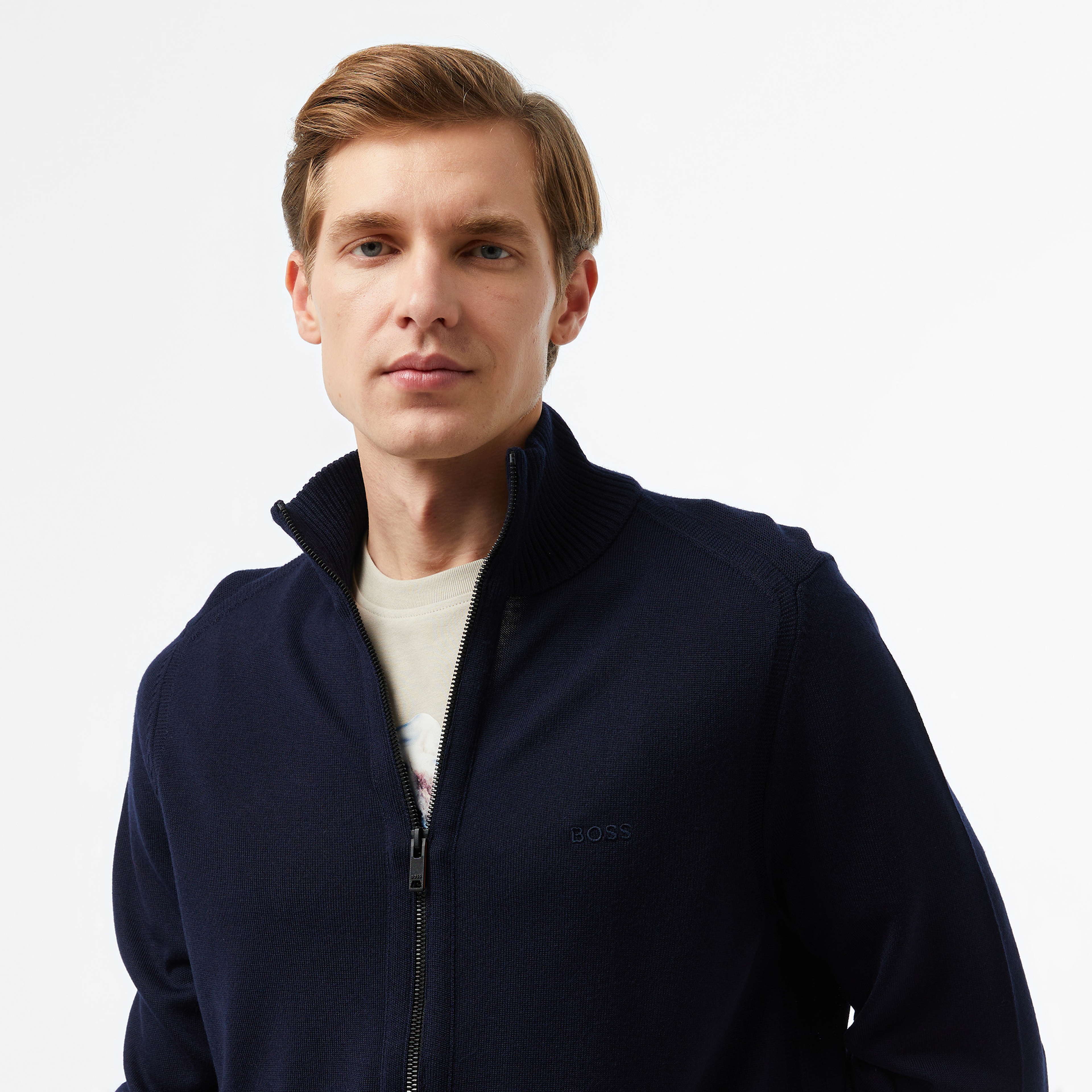 Boss Erkek Mavi Triko