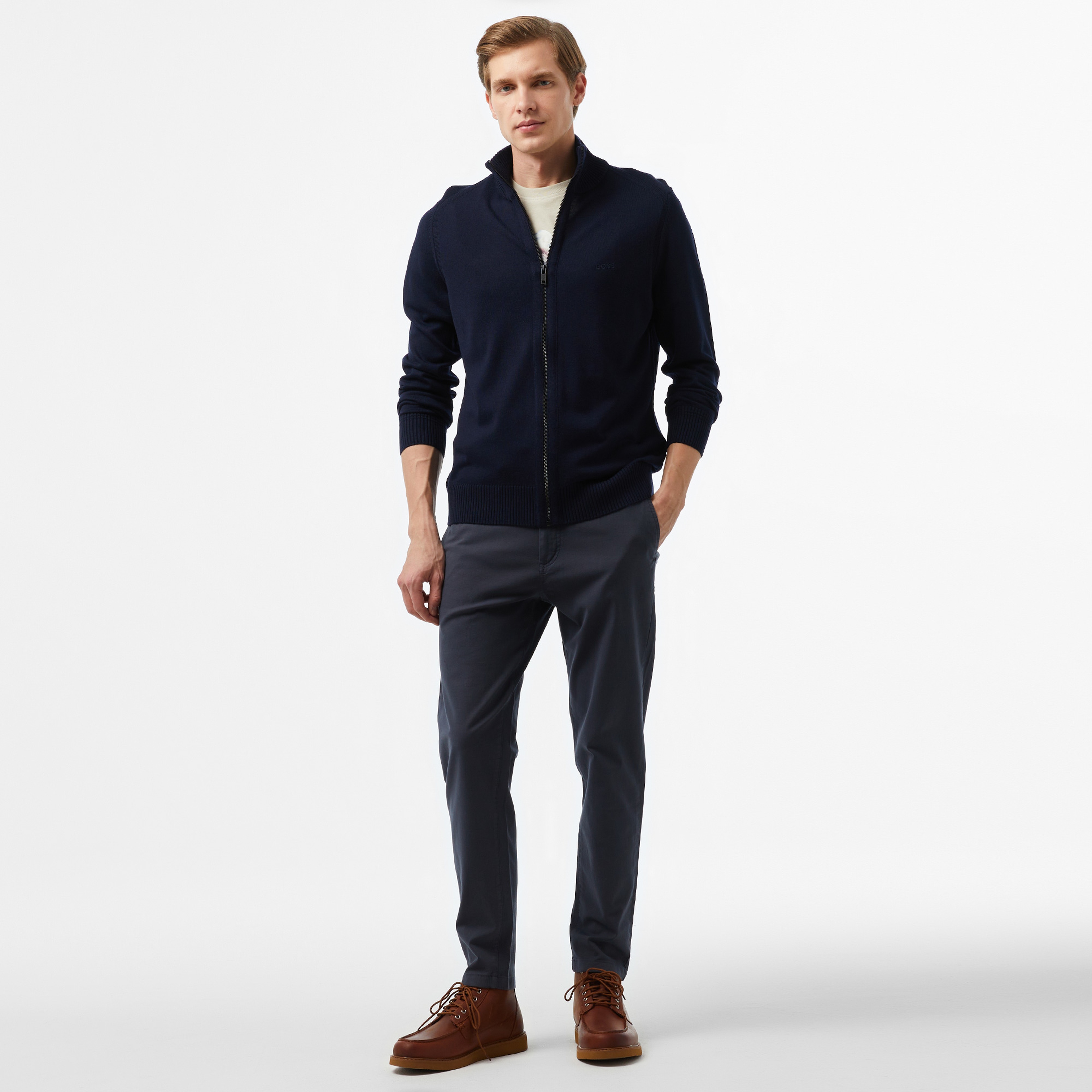 Boss Erkek Mavi Triko