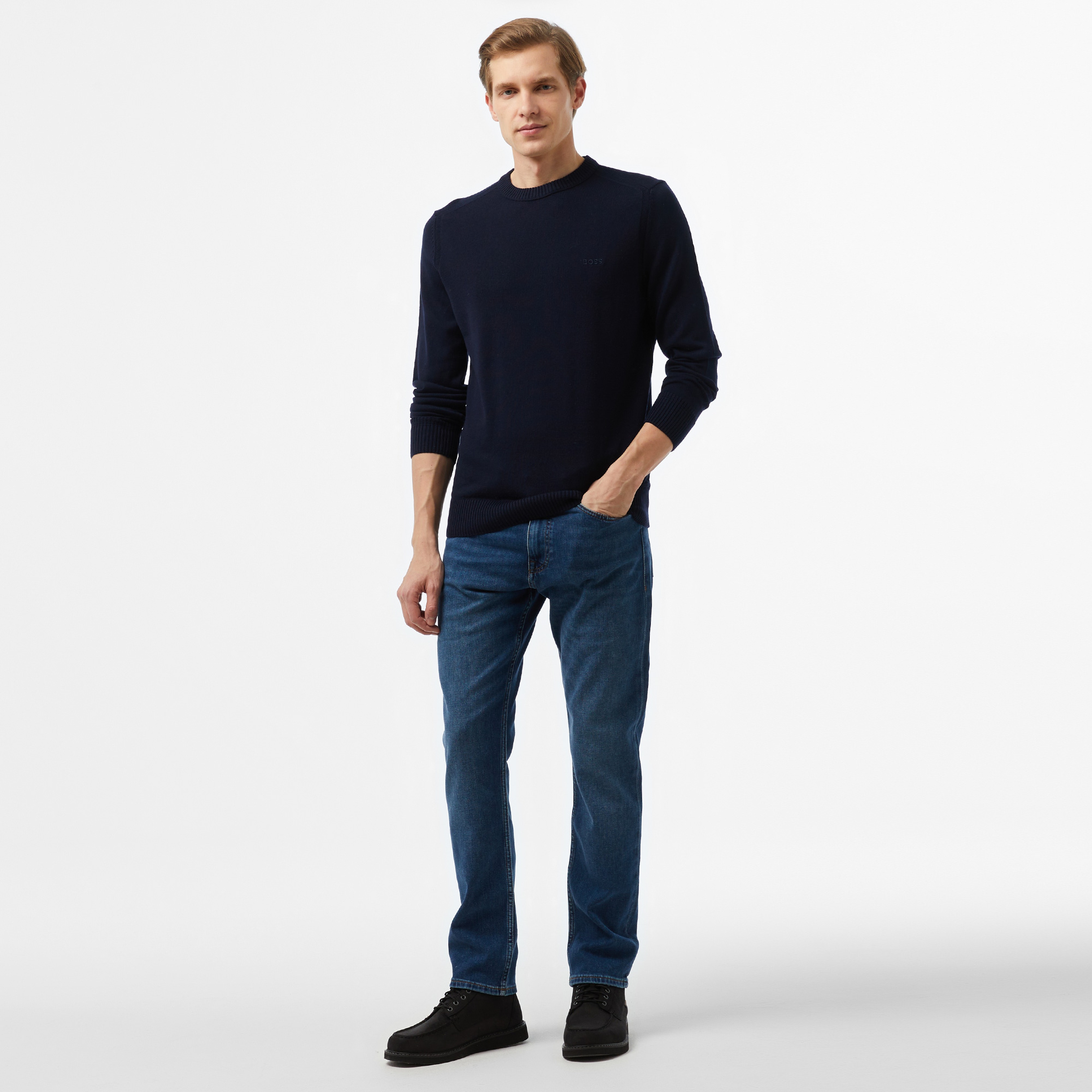 Boss Erkek Mavi Triko