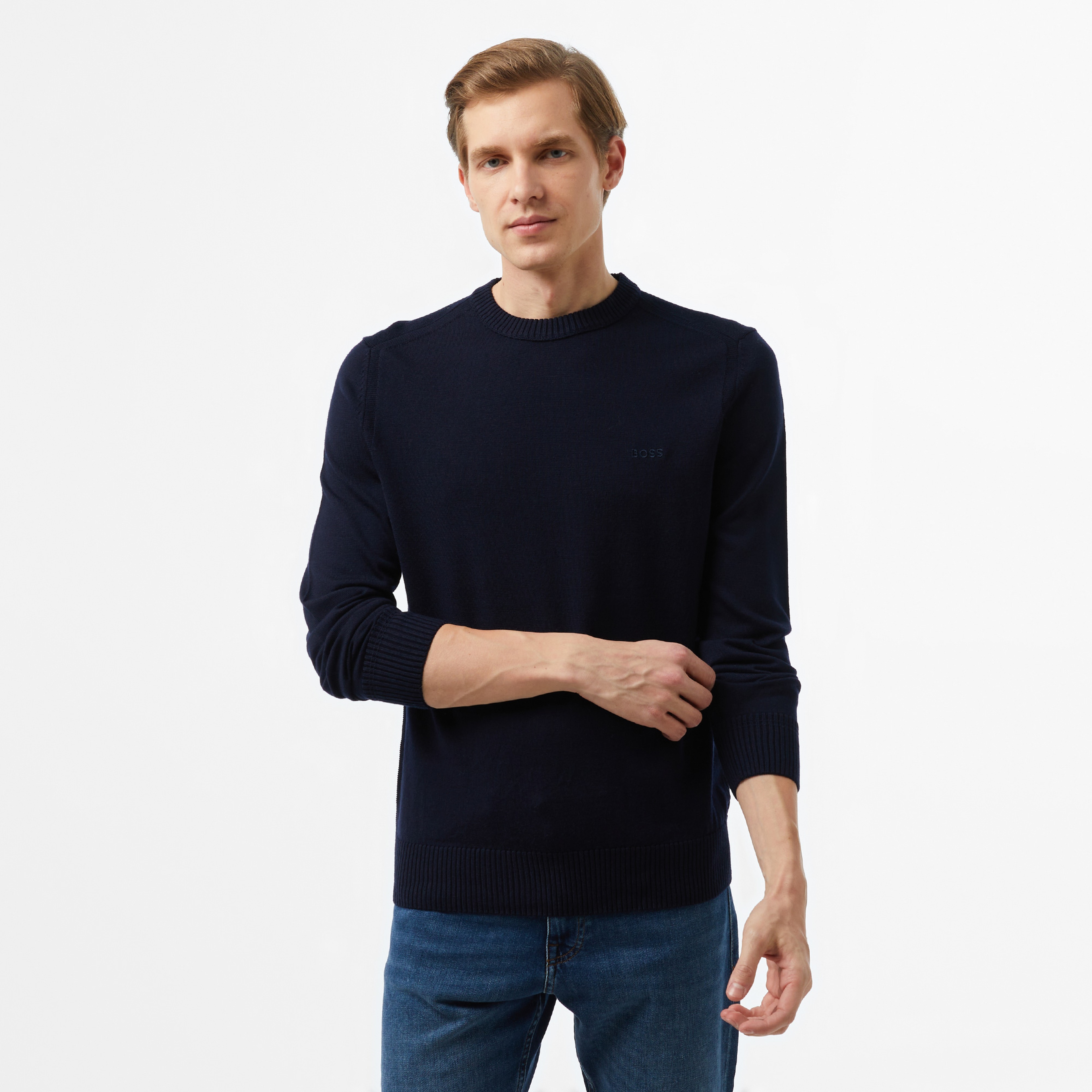 Boss Erkek Mavi Triko