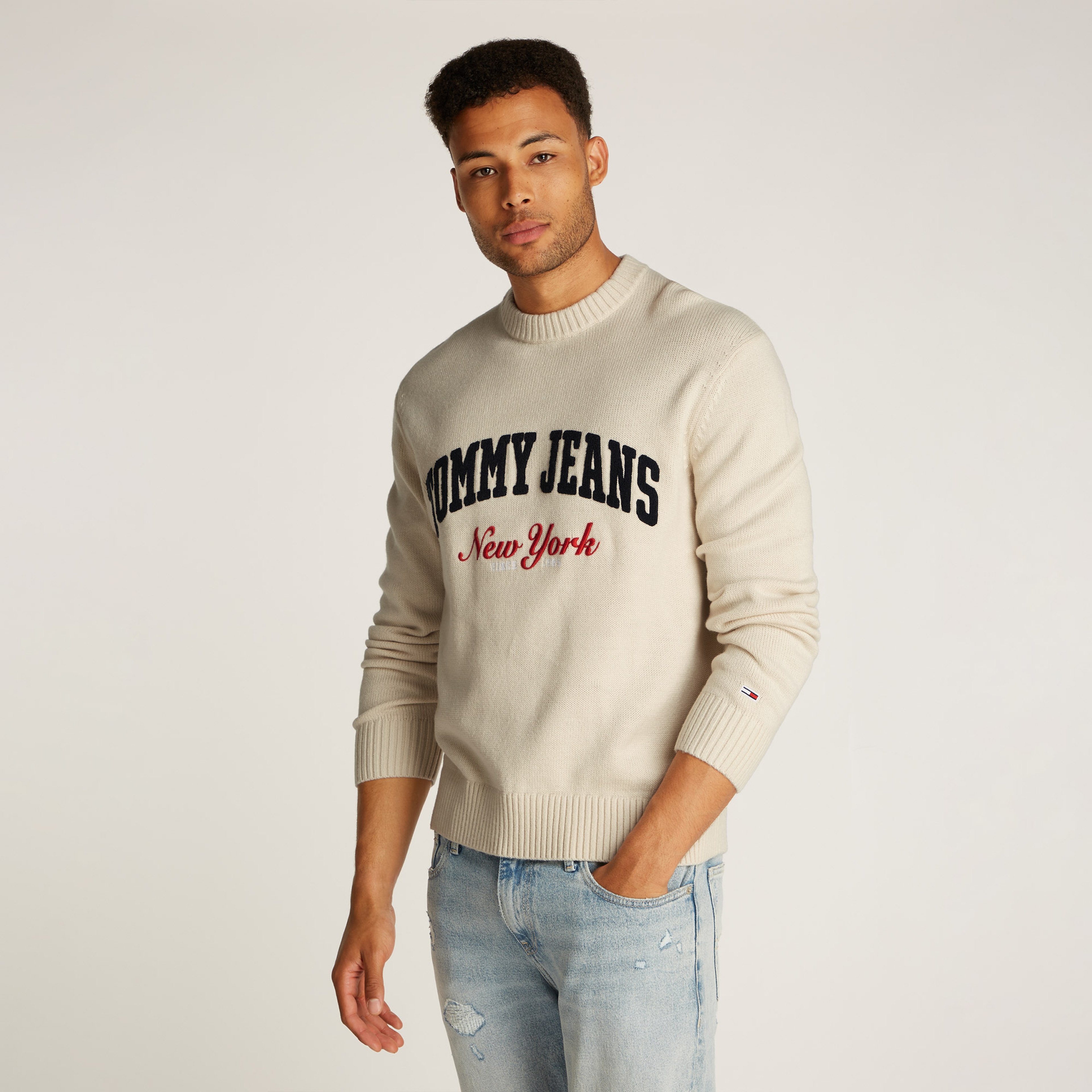 Tommy Hilfiger Erkek Bej Triko