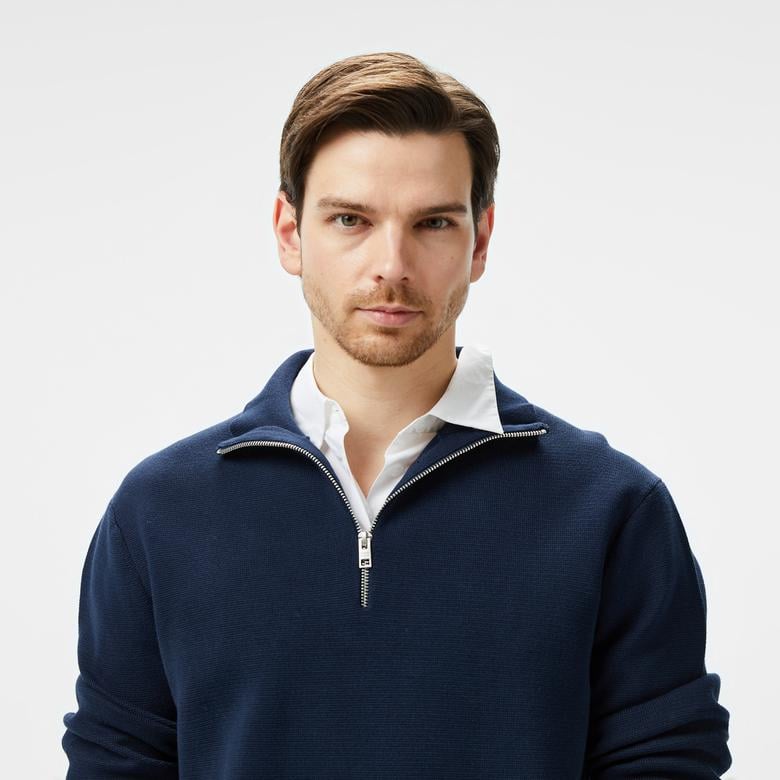 Tommy Jeans Erkek Mavi Triko