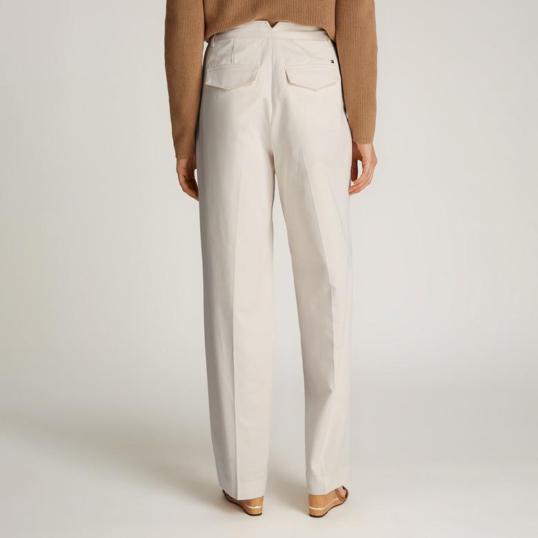 Tommy Hilfiger Kadın Krem Pantolon