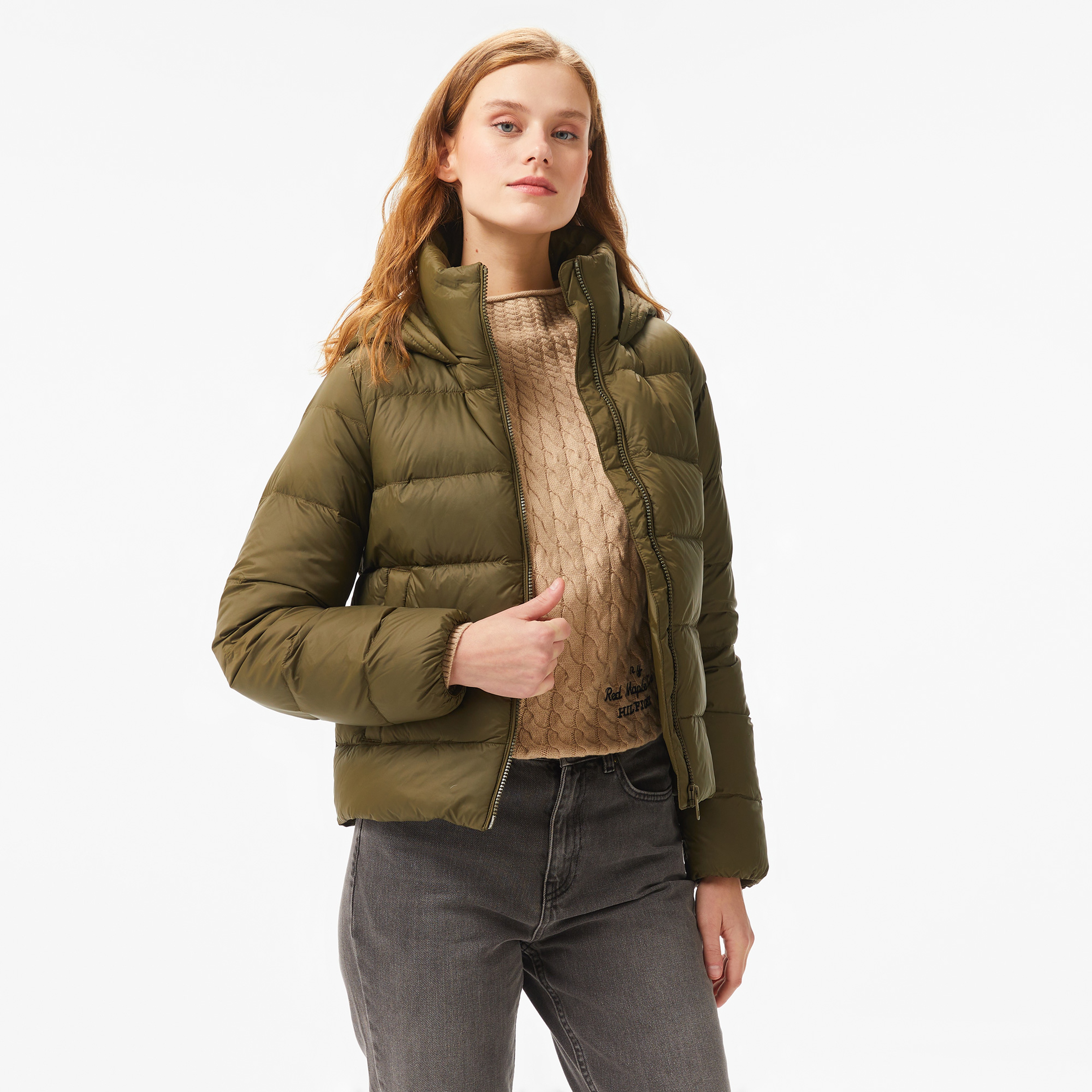 Tommy Hilfiger Kadın Haki Mont