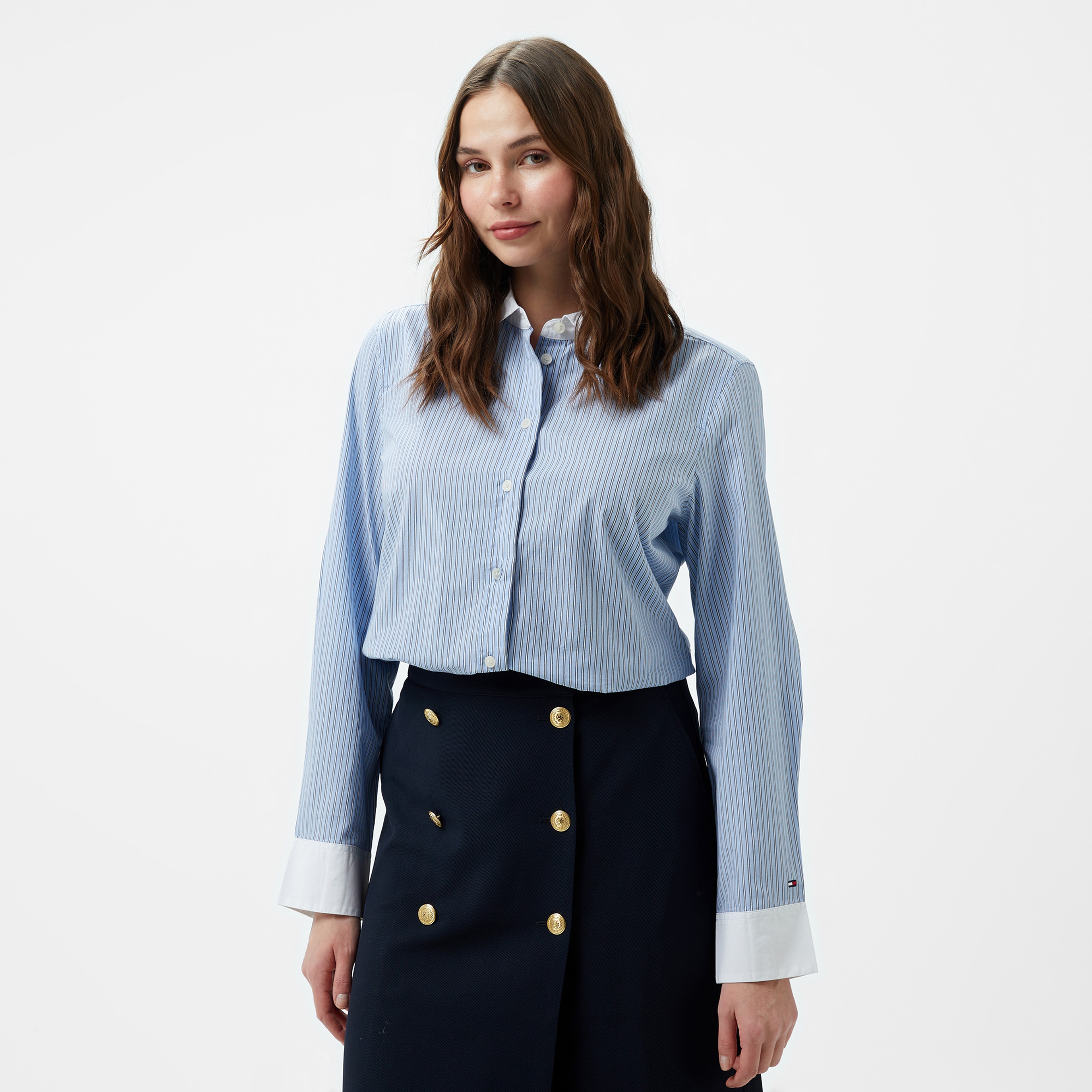 Tommy Hilfiger Kadın Mavi Gömlek
