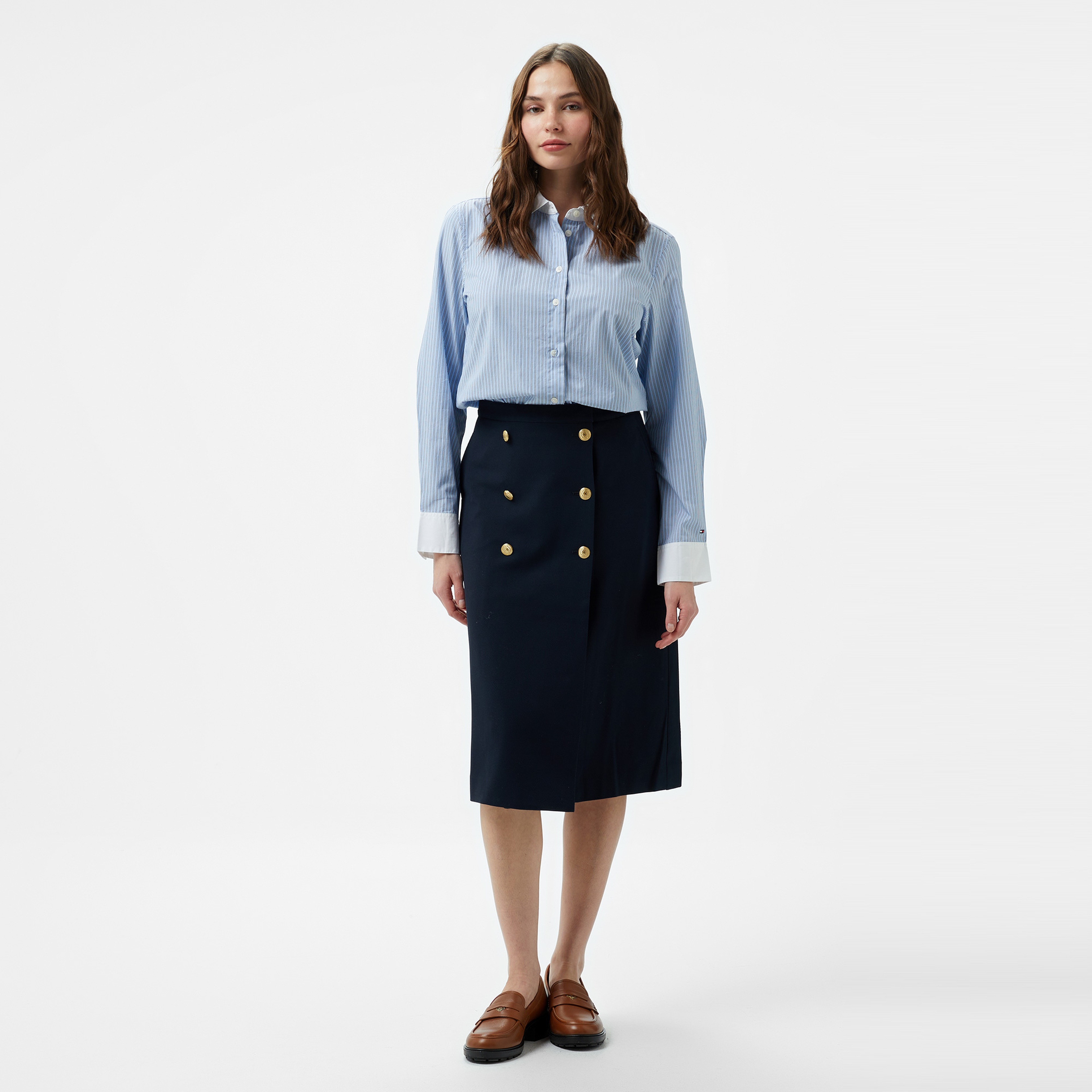 Tommy Hilfiger Kadın Mavi Gömlek