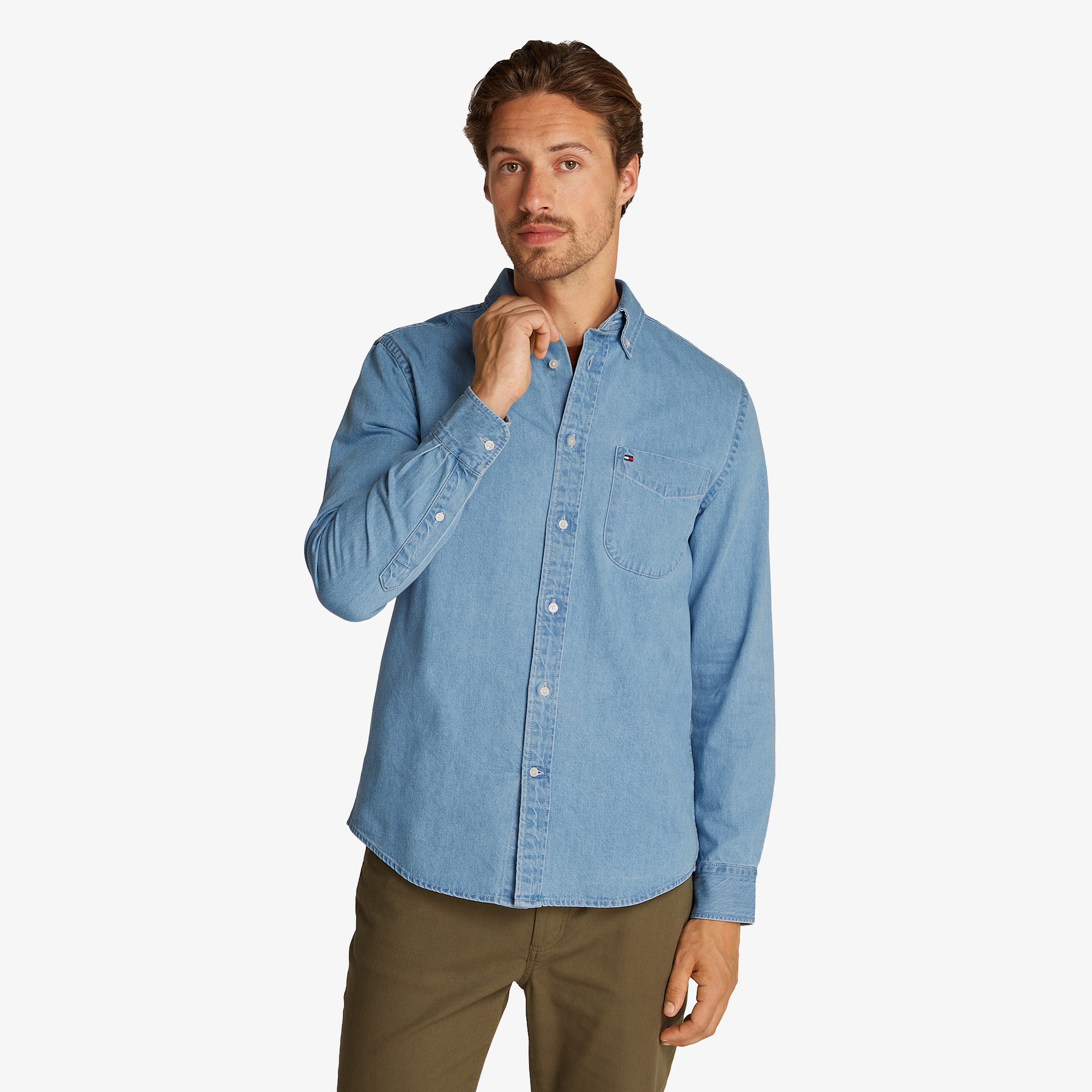 Tommy Hilfiger Erkek Mavi Gömlek