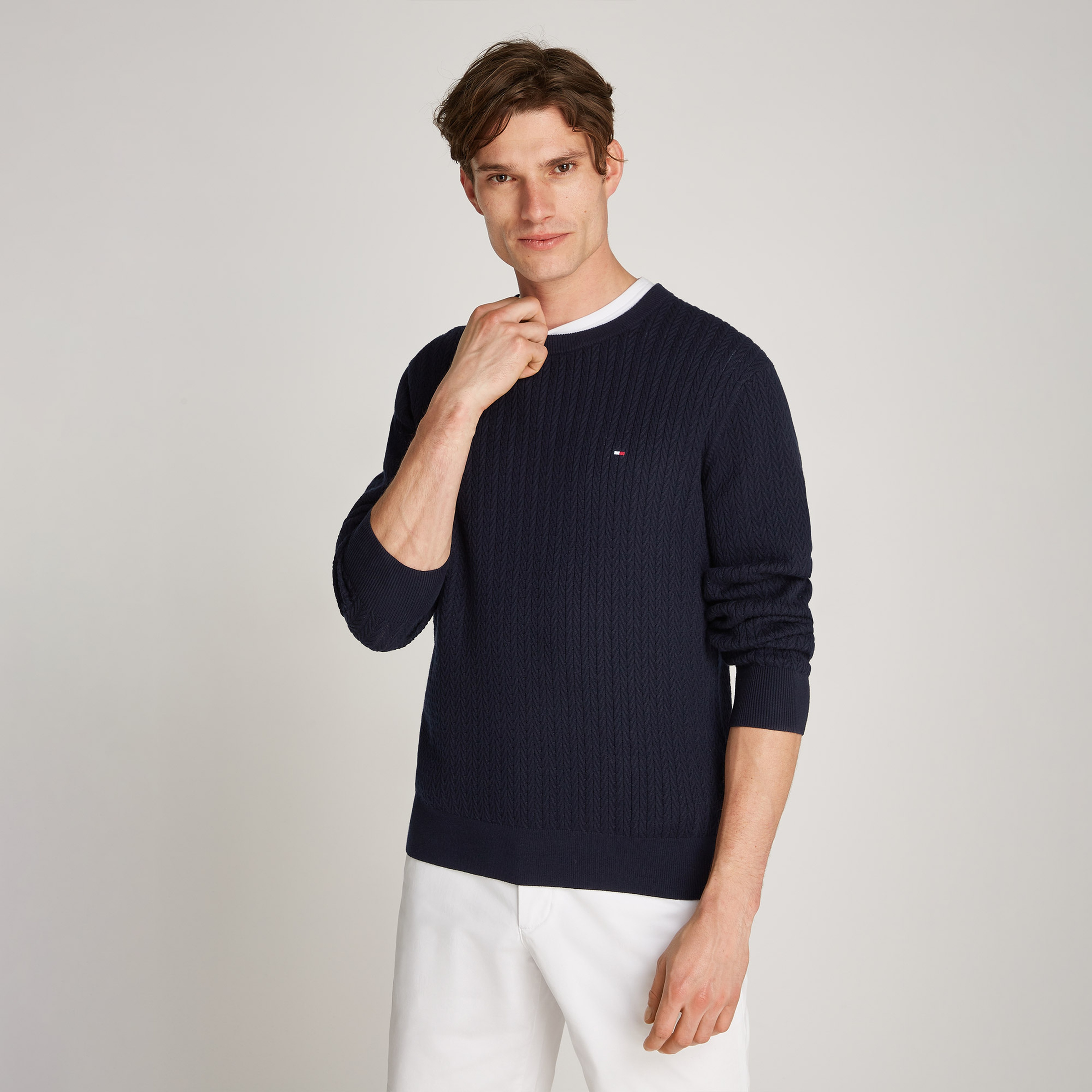 Tommy Hilfiger Erkek Mavi Triko