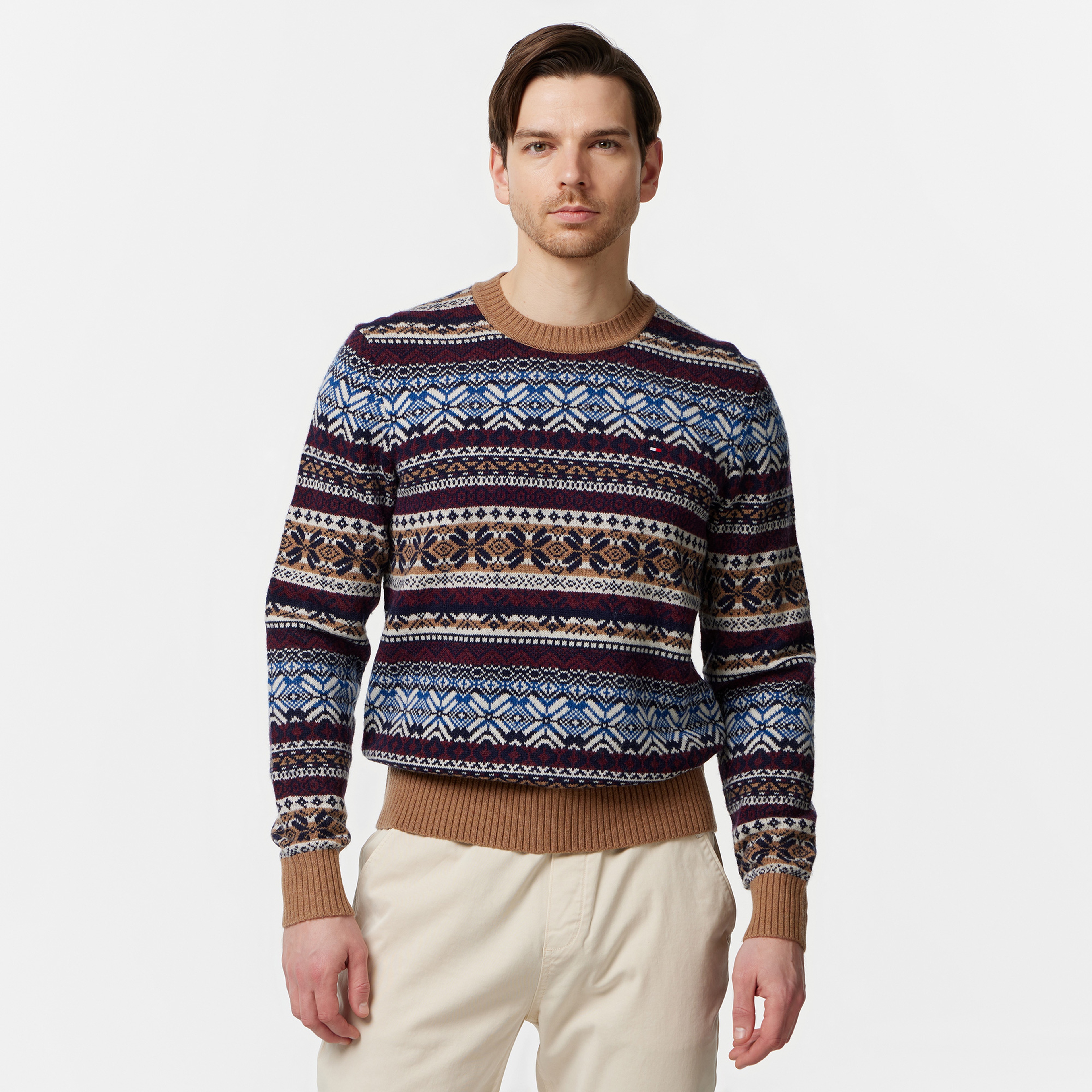 Tommy Hilfiger Erkek Kahverengi Triko