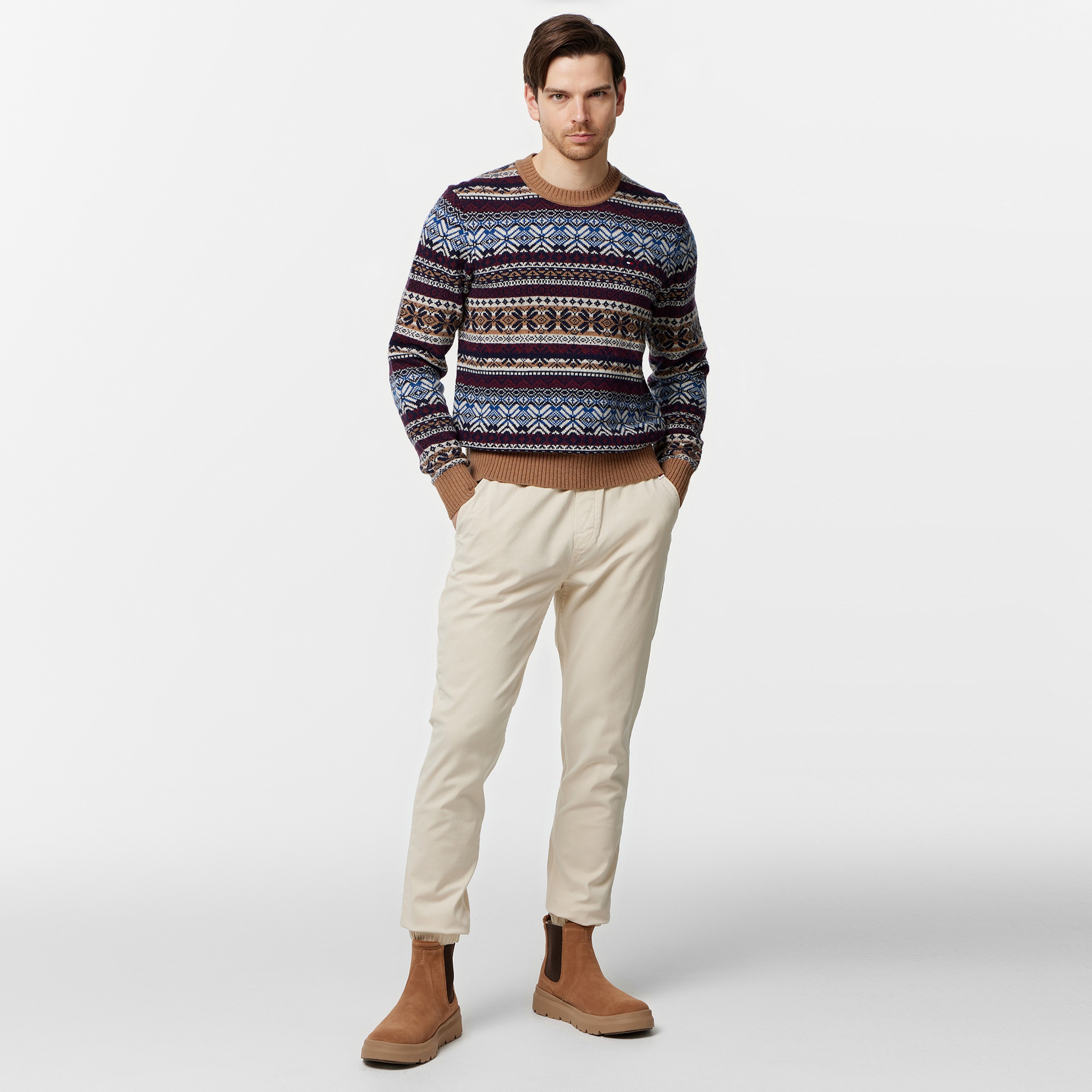 Tommy Hilfiger Erkek Kahverengi Triko