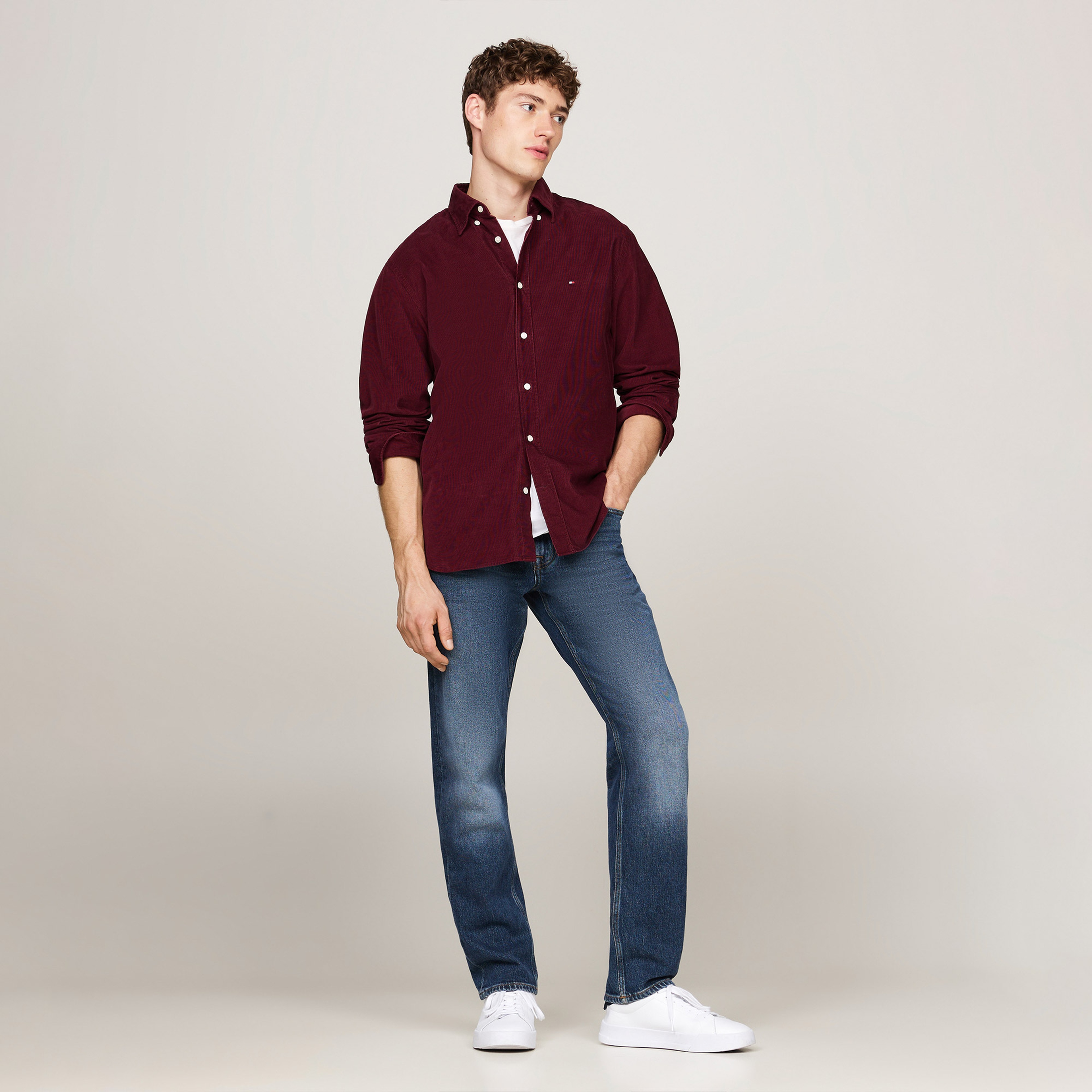 Tommy Hilfiger Erkek Mor Gömlek