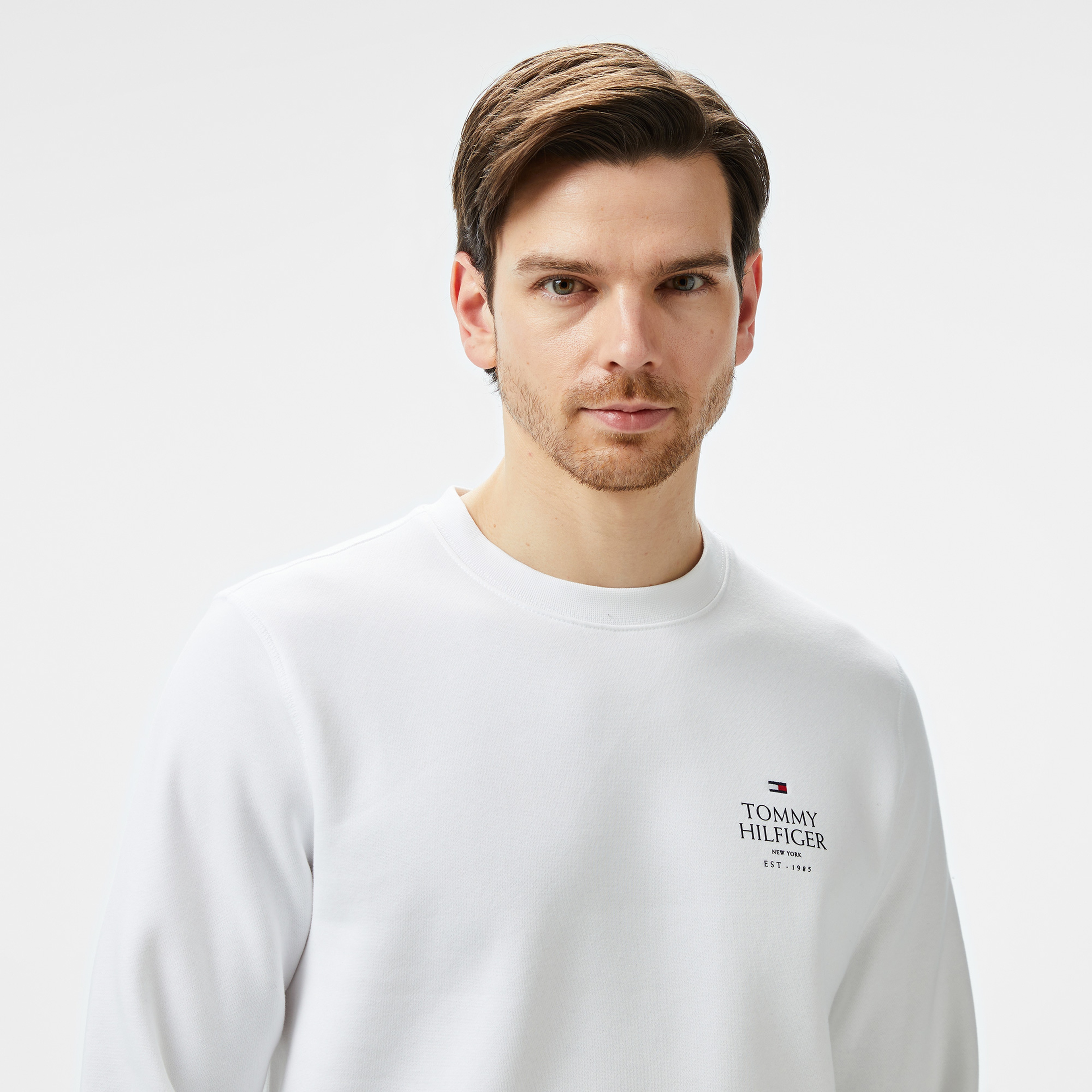Tommy Hilfiger Erkek Beyaz Sweatshirt