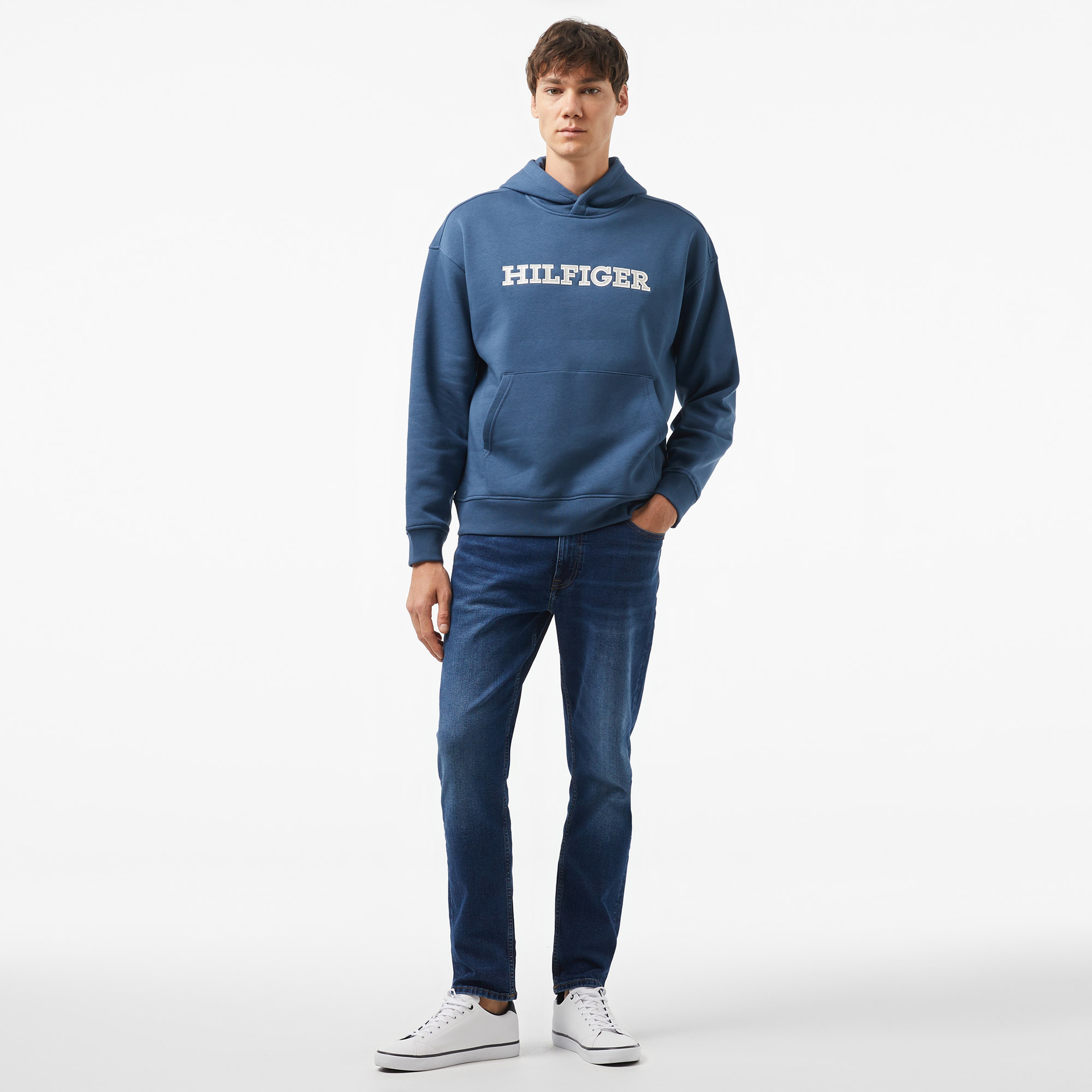 Tommy Hilfiger Erkek Mavi Sweatshirt