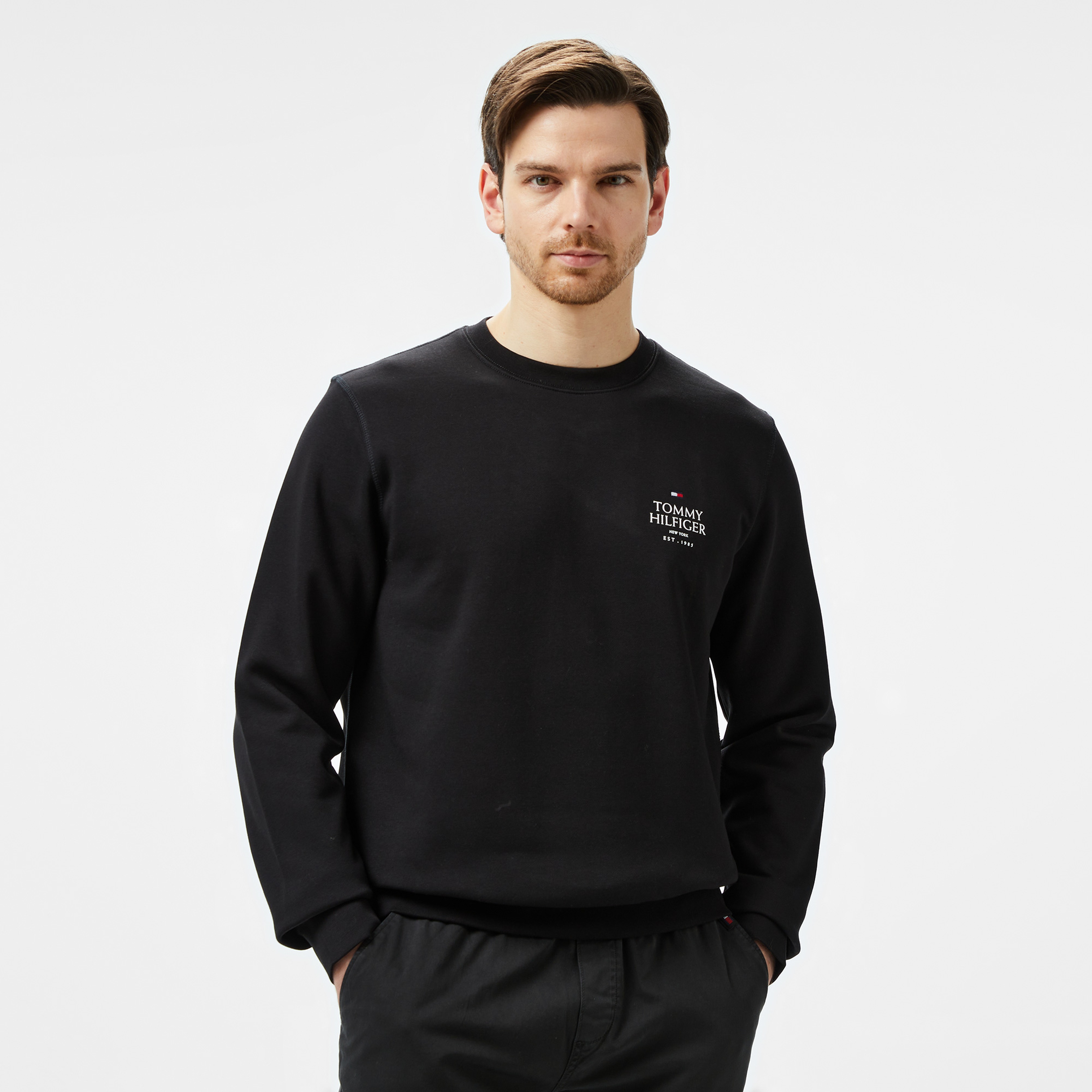 Tommy Hilfiger Erkek Siyah Sweatshirt