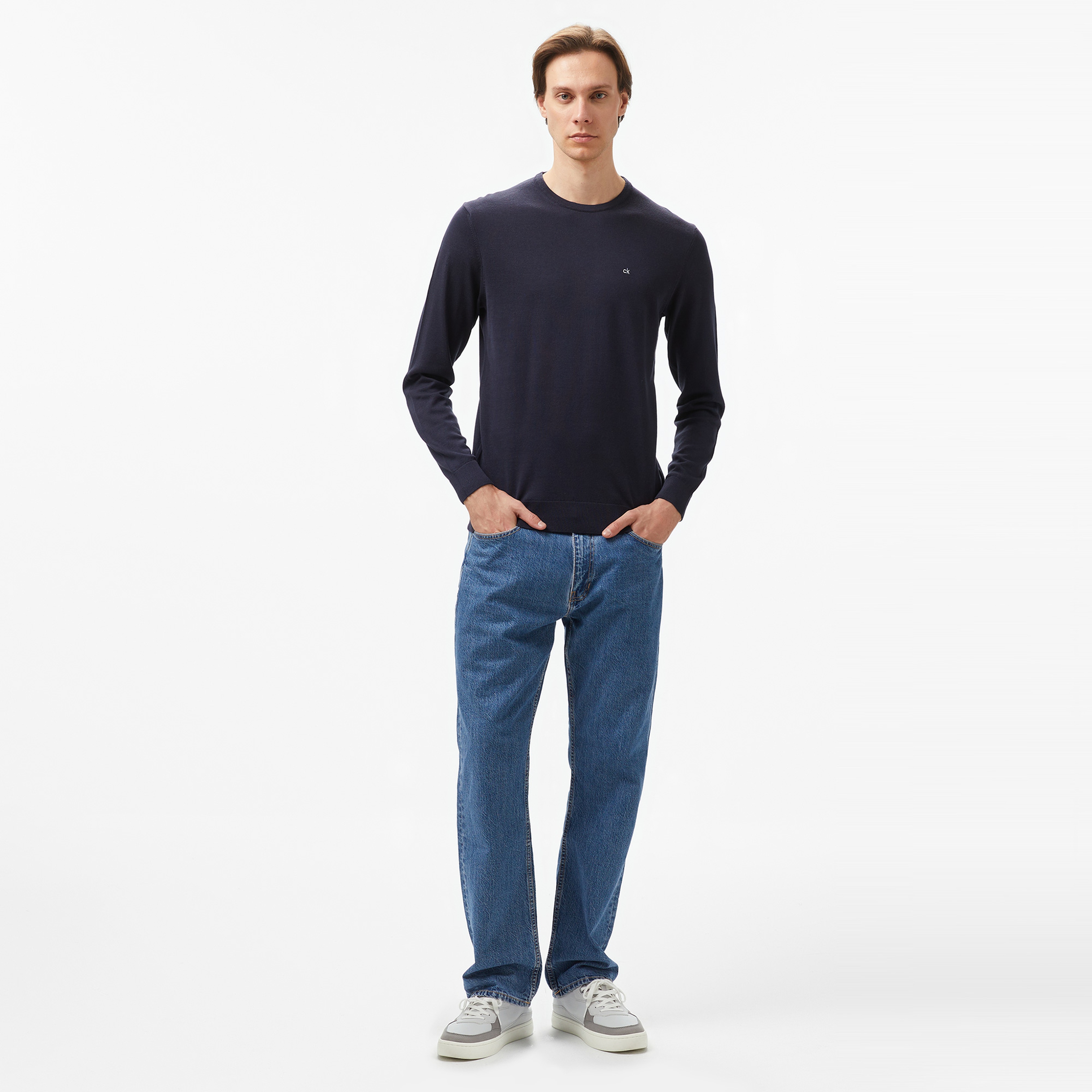 Calvin Klein Erkek Mavi Triko