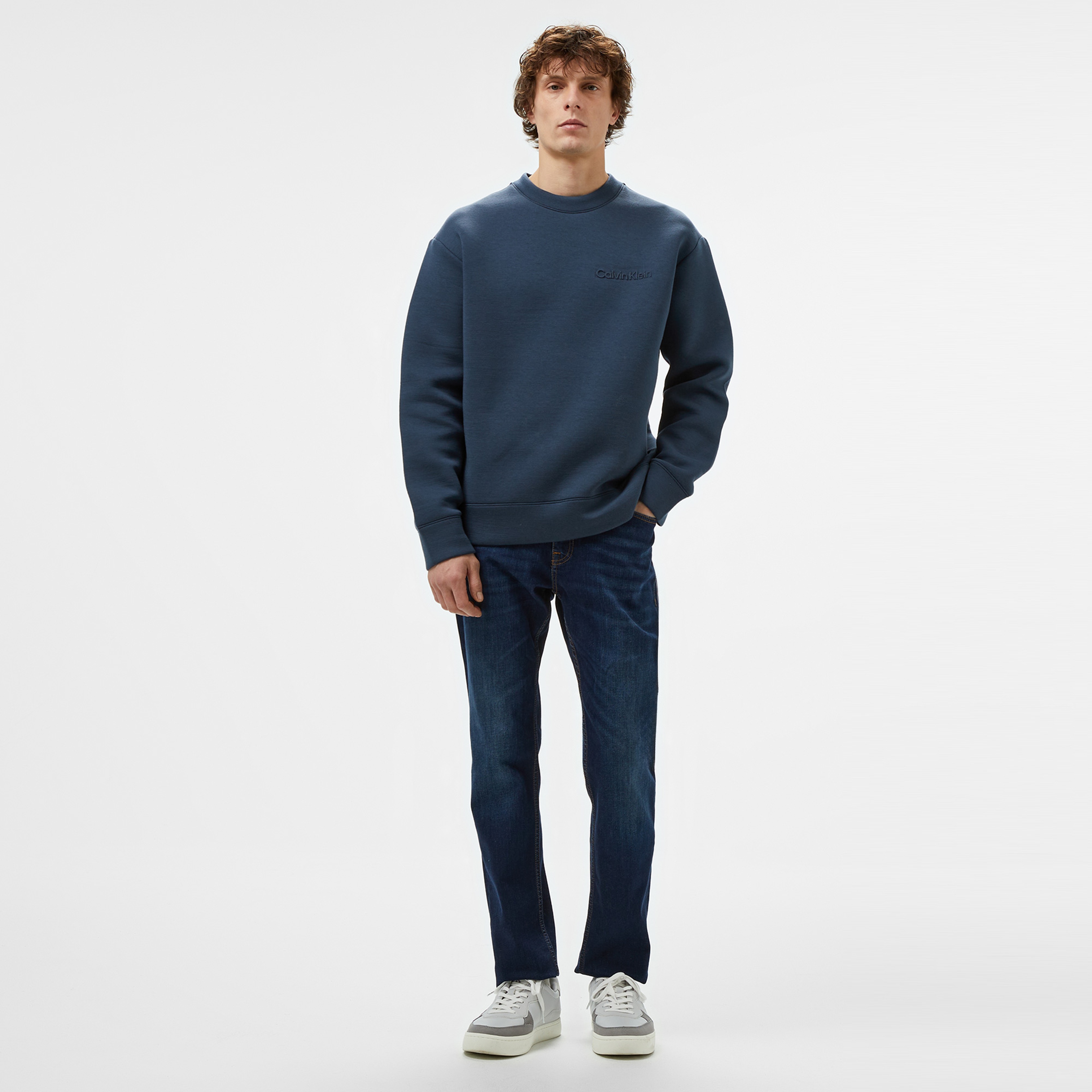 Calvin Klein Erkek Mavi Sweatshirt