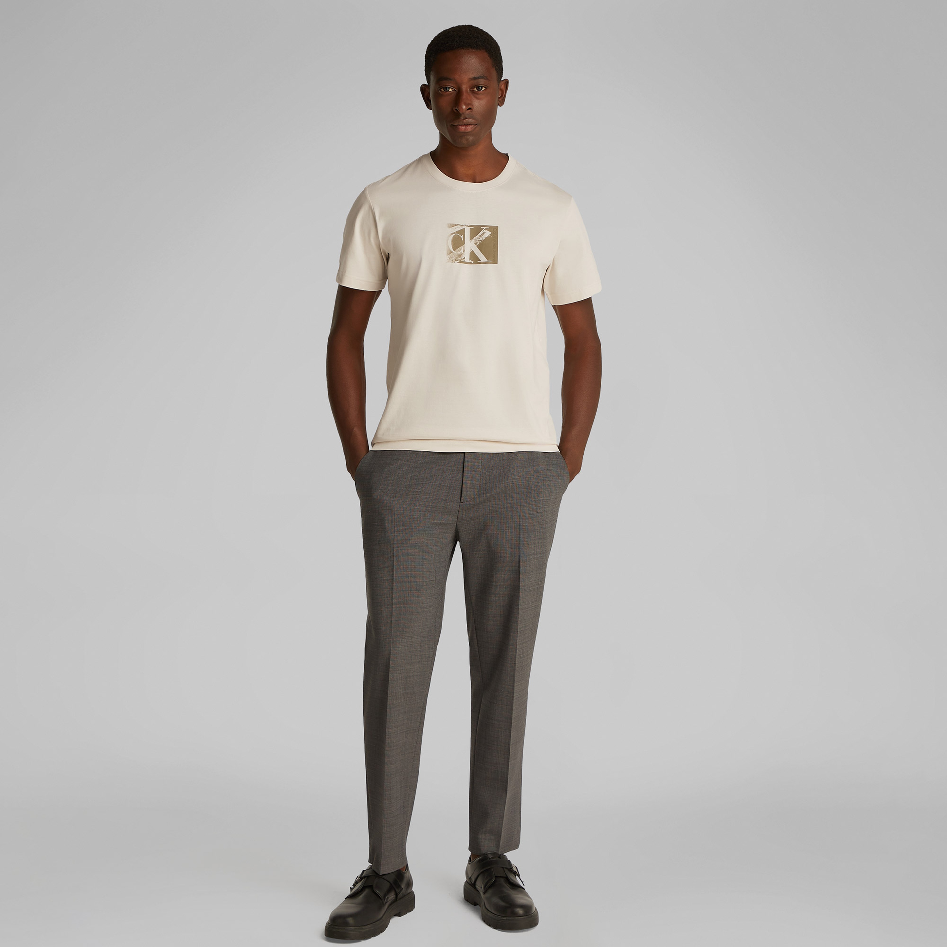 Calvin Klein Erkek Gri T-Shirt