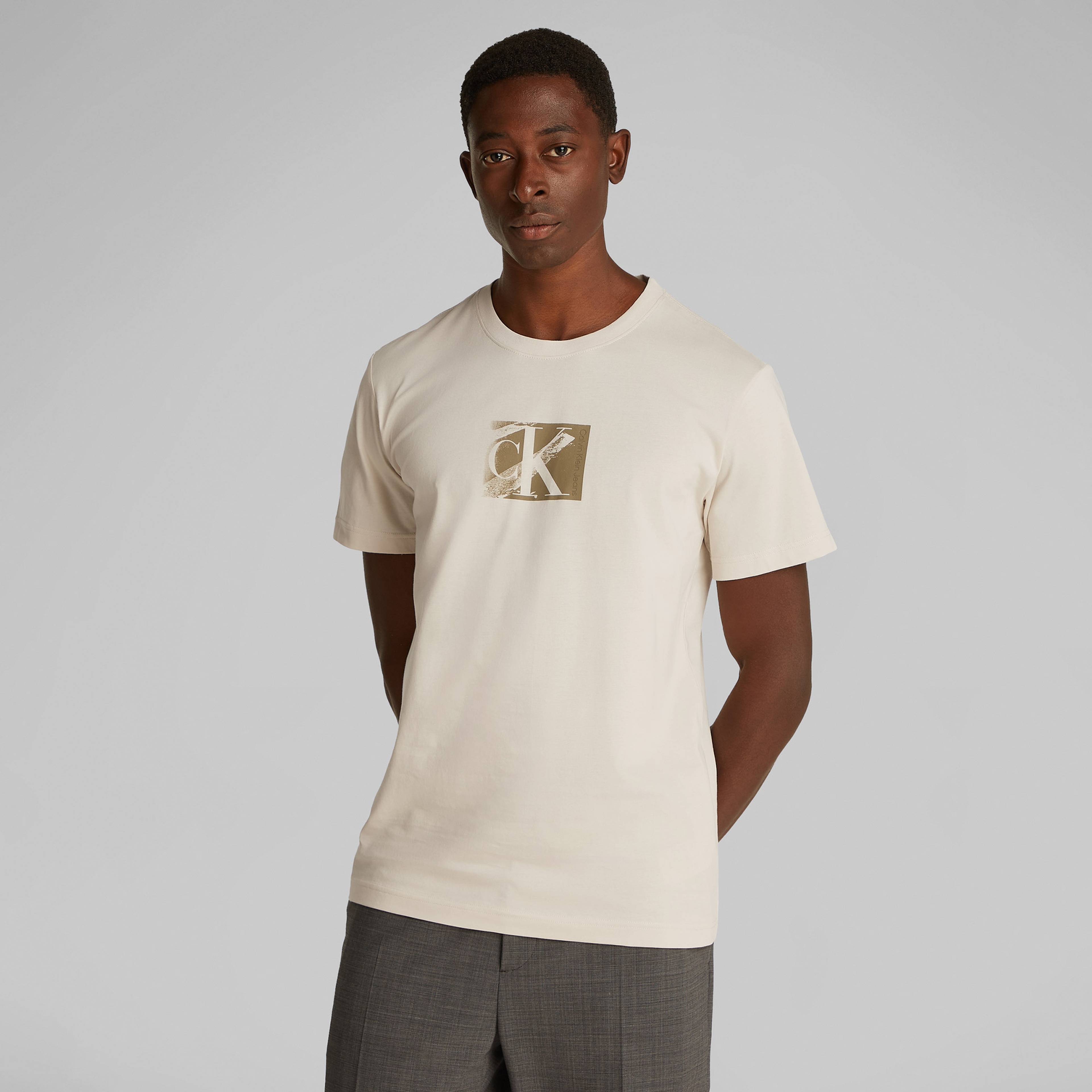 Calvin Klein Erkek Gri T-Shirt
