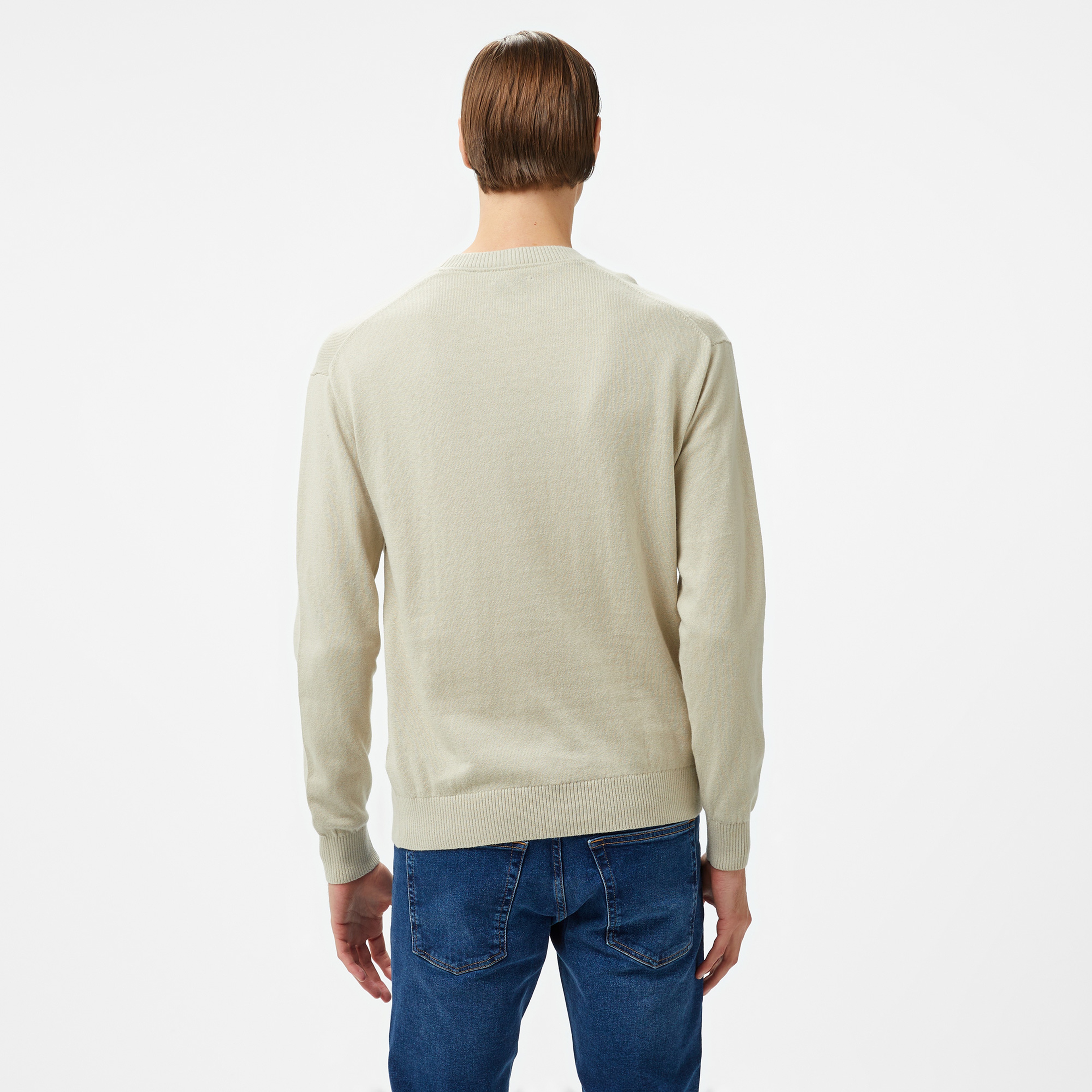 Calvin Klein Jeans Erkek Bej Triko