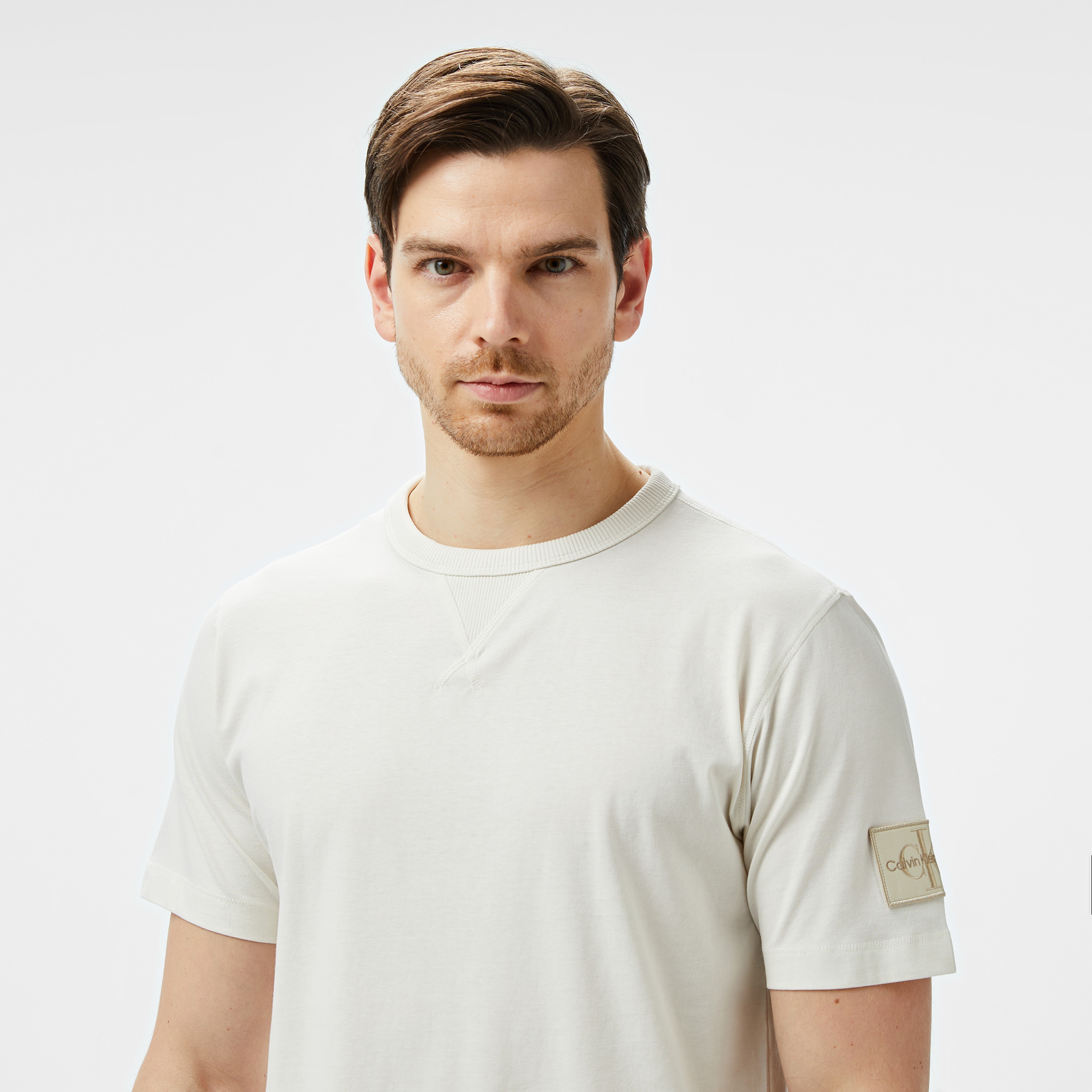 Calvin Klein Jeans Erkek Beyaz T-Shirt