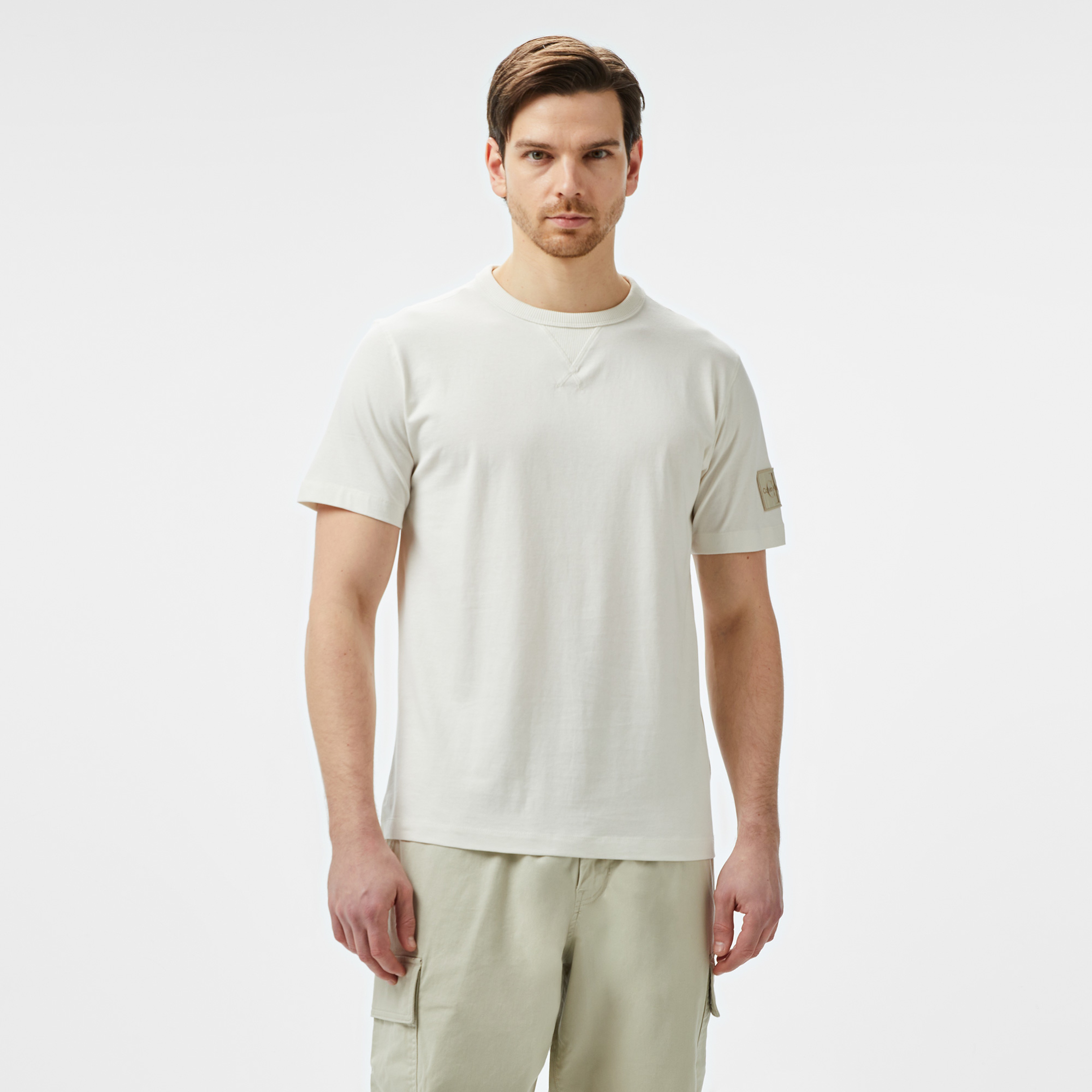 Calvin Klein Jeans Erkek Beyaz T-Shirt