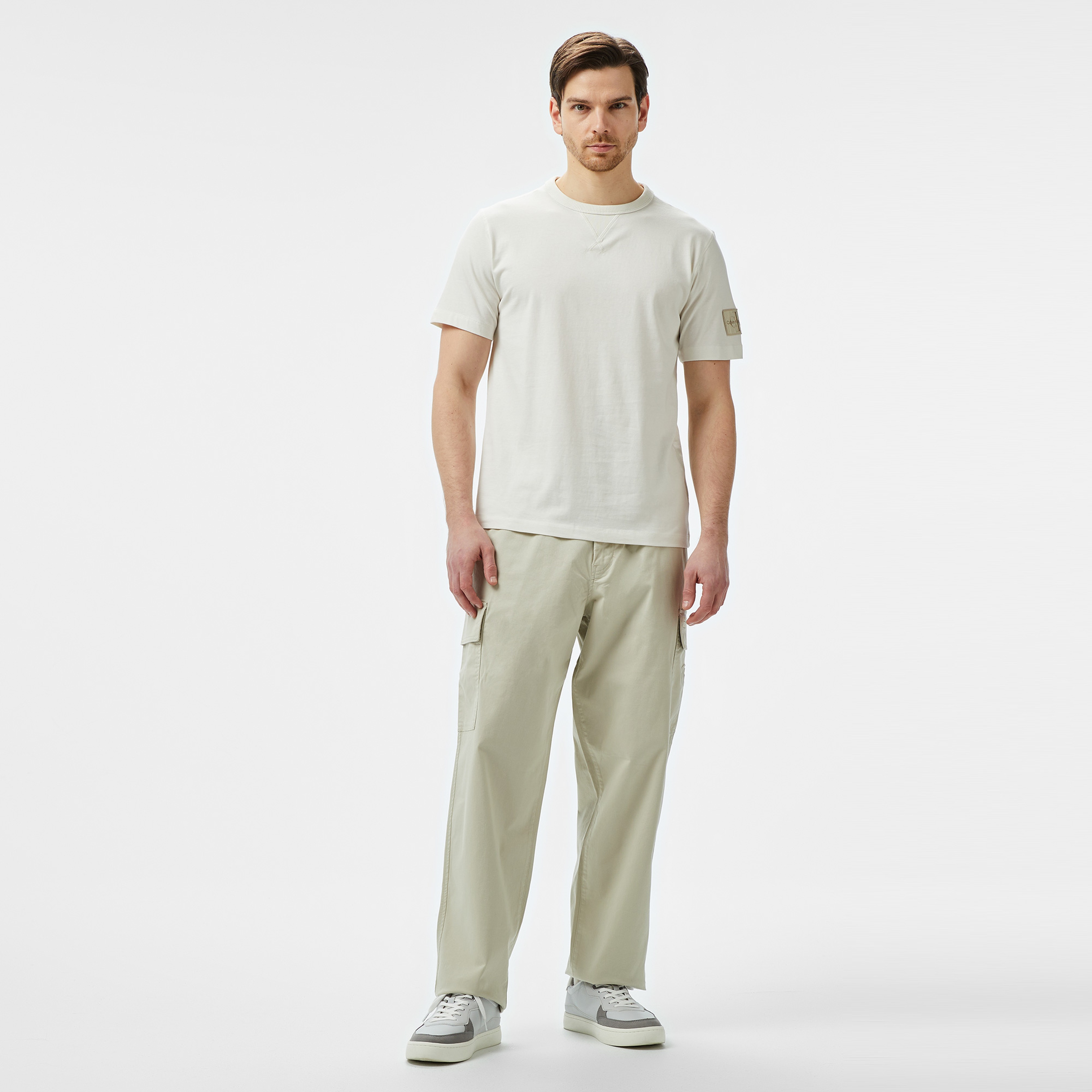 Calvin Klein Jeans Erkek Beyaz T-Shirt