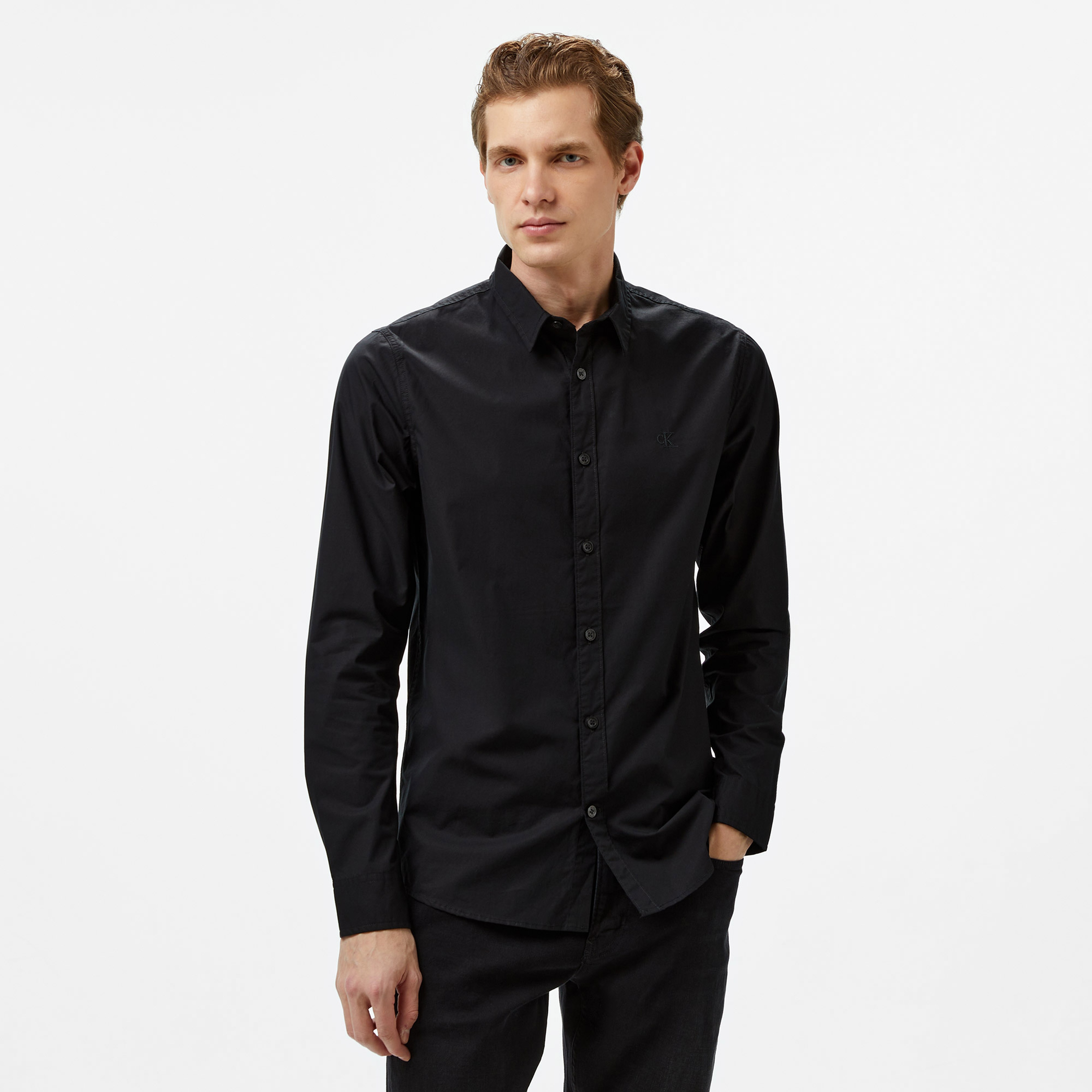 Calvin Klein Jeans Erkek Siyah Gömlek