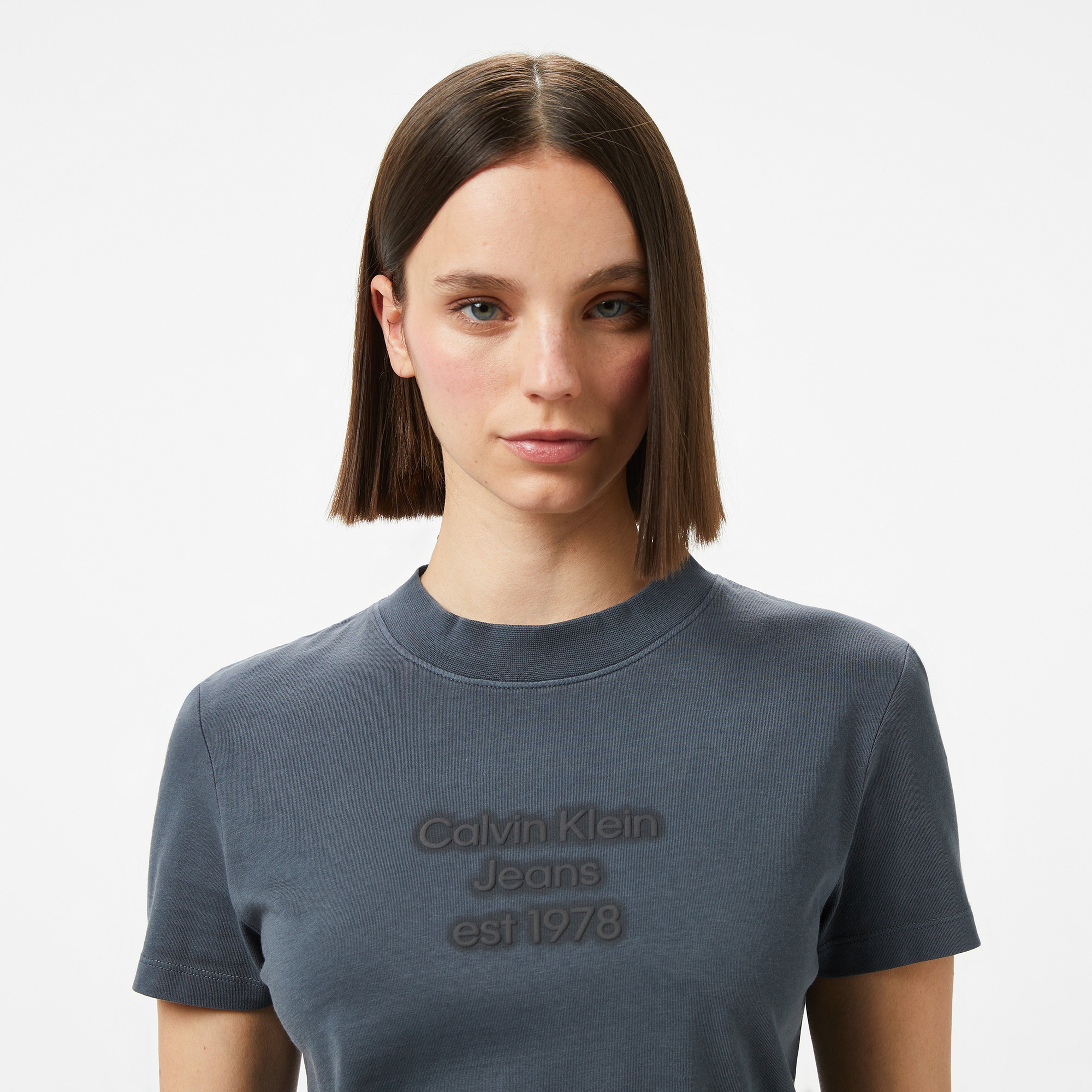 Calvin Klein Kadın Gri T-Shirt
