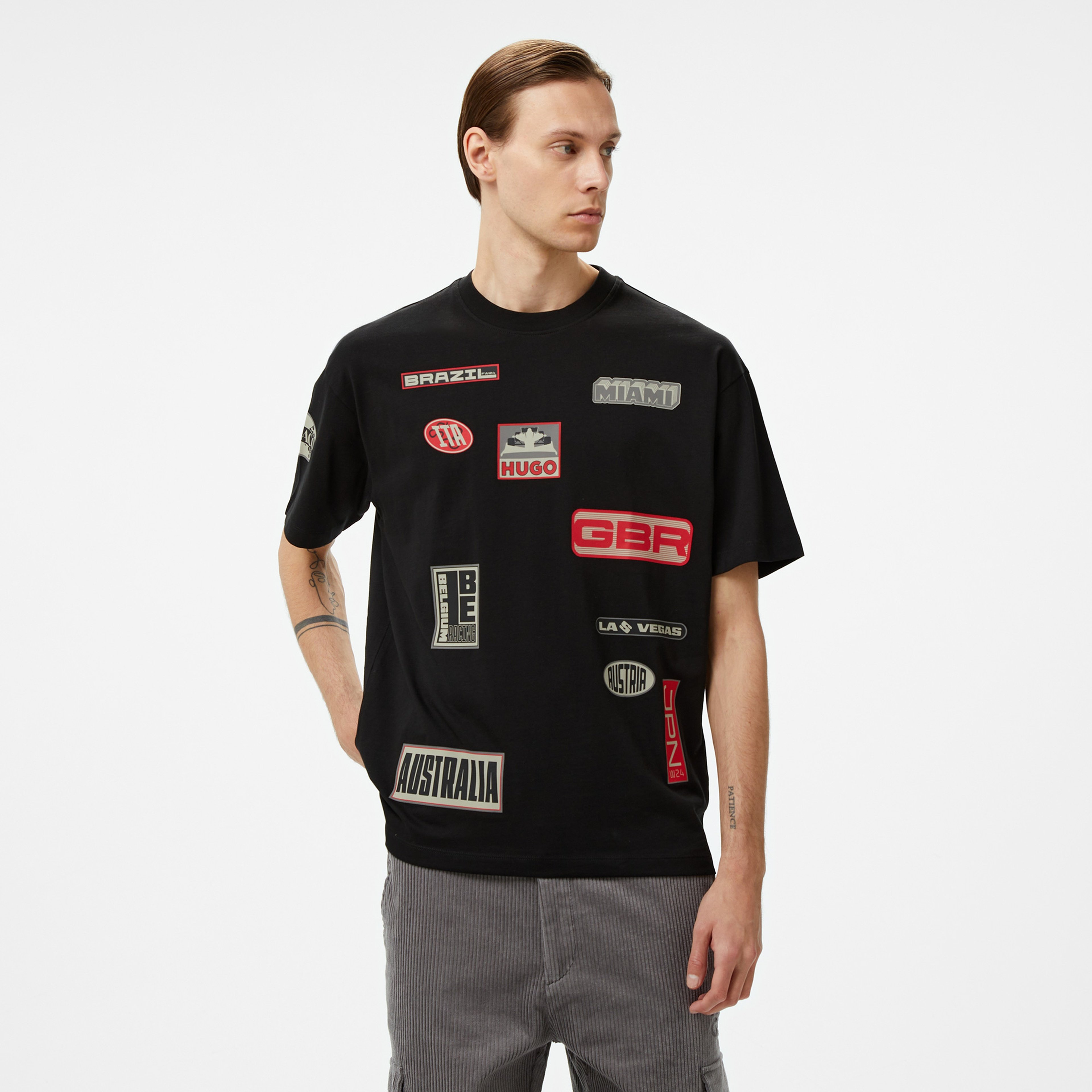 Hugo Druve RB Erkek Siyah T-Shirt