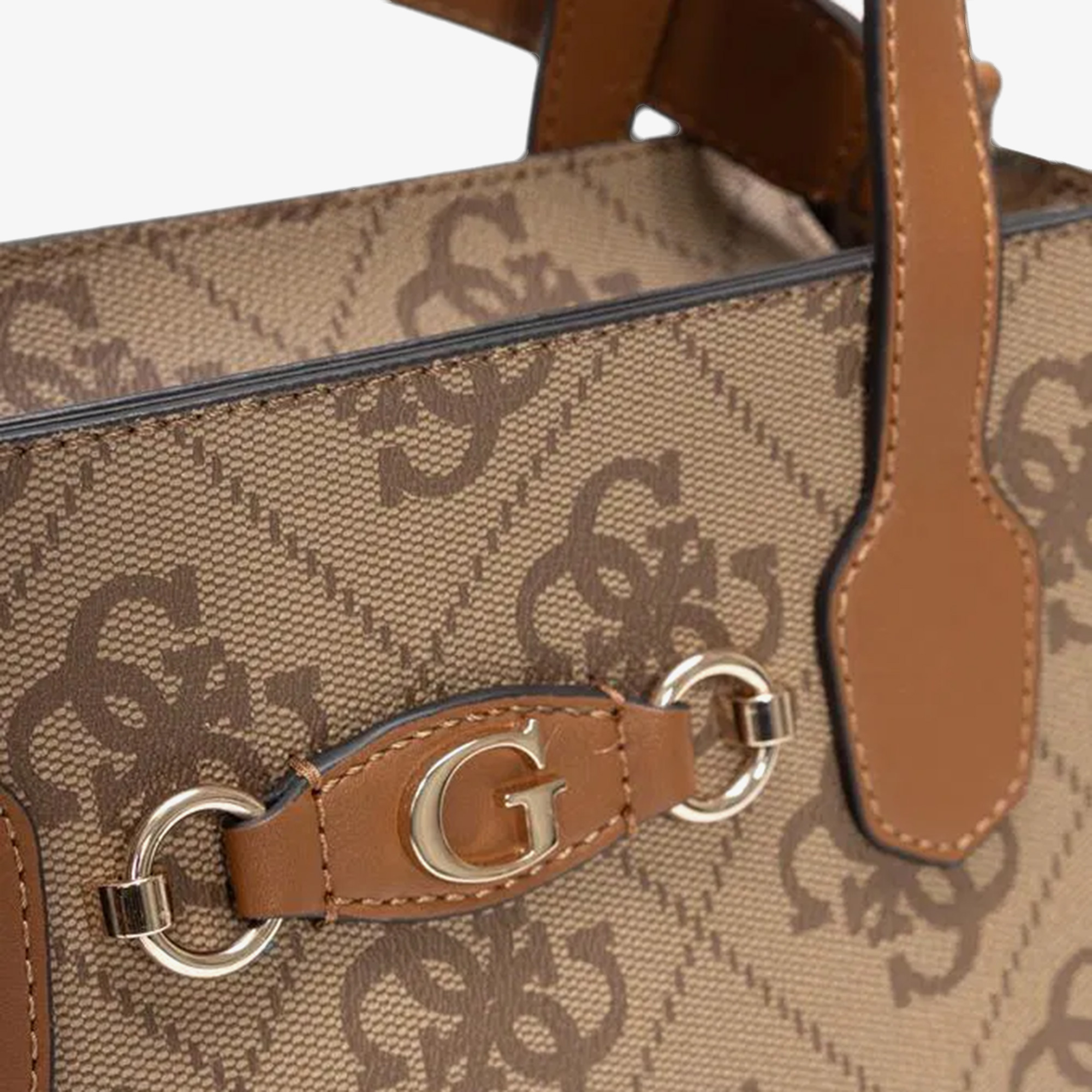 ゆん Guess Izzy Zip 54220 Kadın Kahverengi Tote ÇantaSTDHWOS8654220