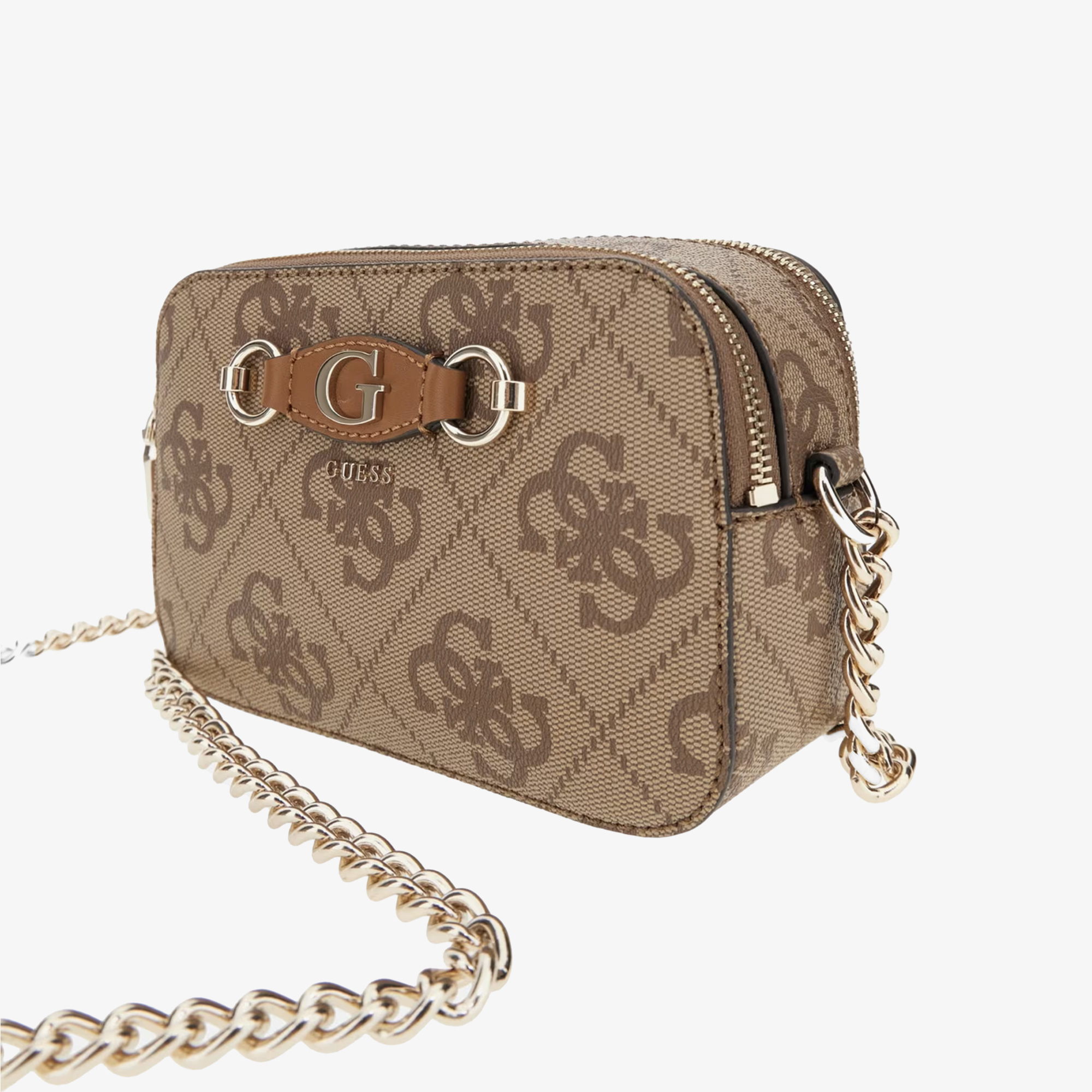Guess Izzy Zip Llya Crossbody Kadın Kahverengi Çapraz