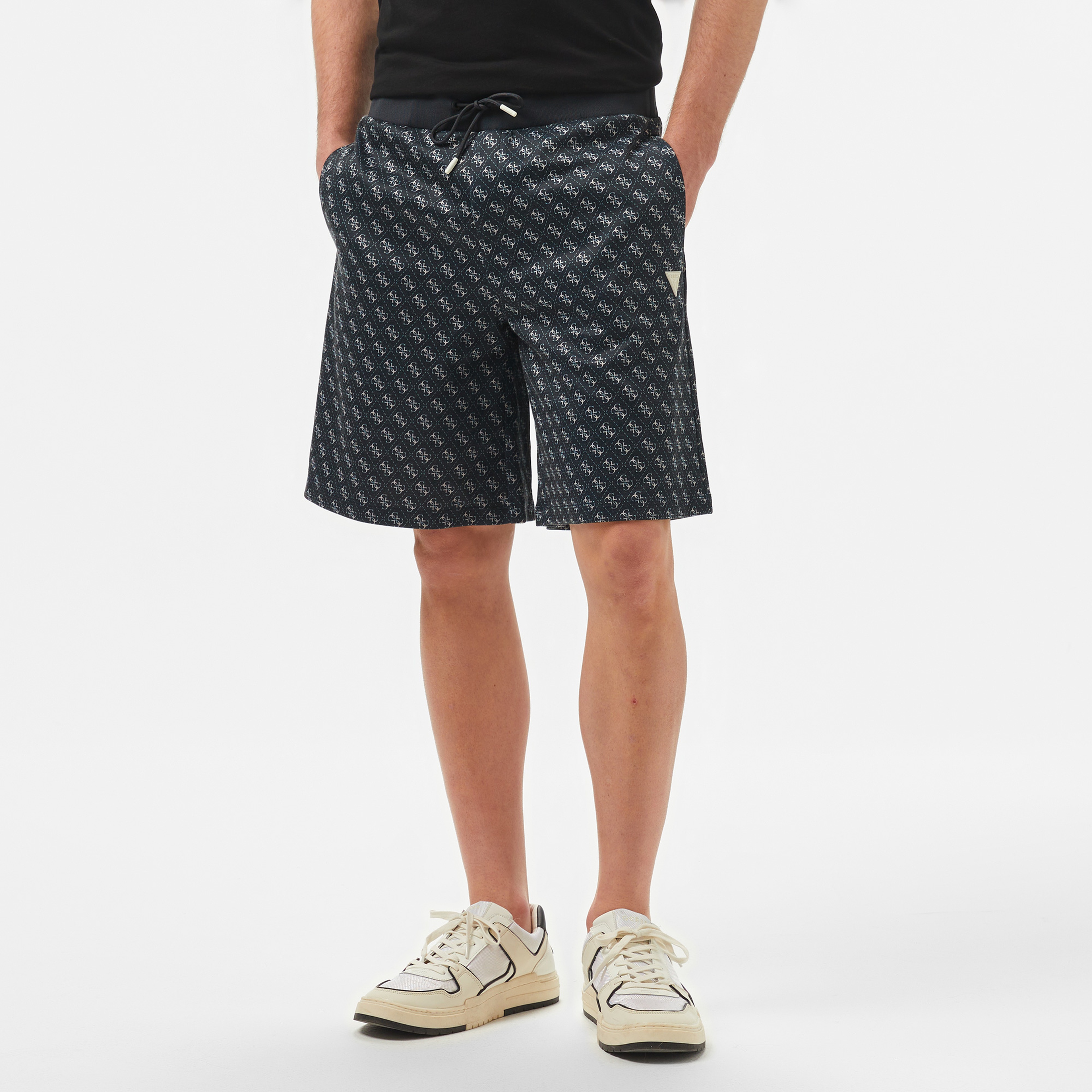 Guess Korbin Short Printed Double Knit Eco Erkek Siyah Şort