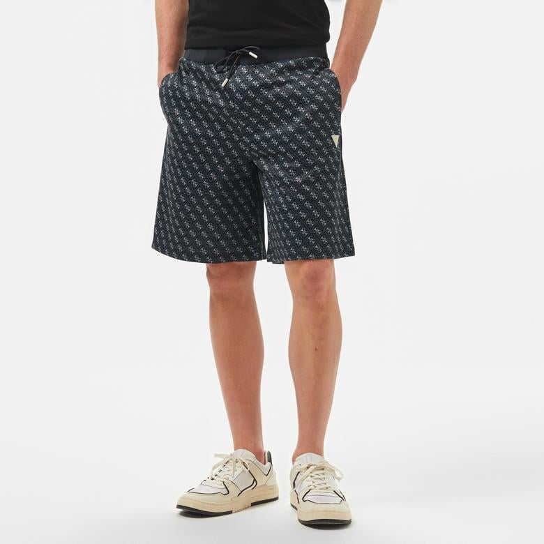 Guess Korbin Short Printed Double Knit Eco Erkek Siyah Şort
