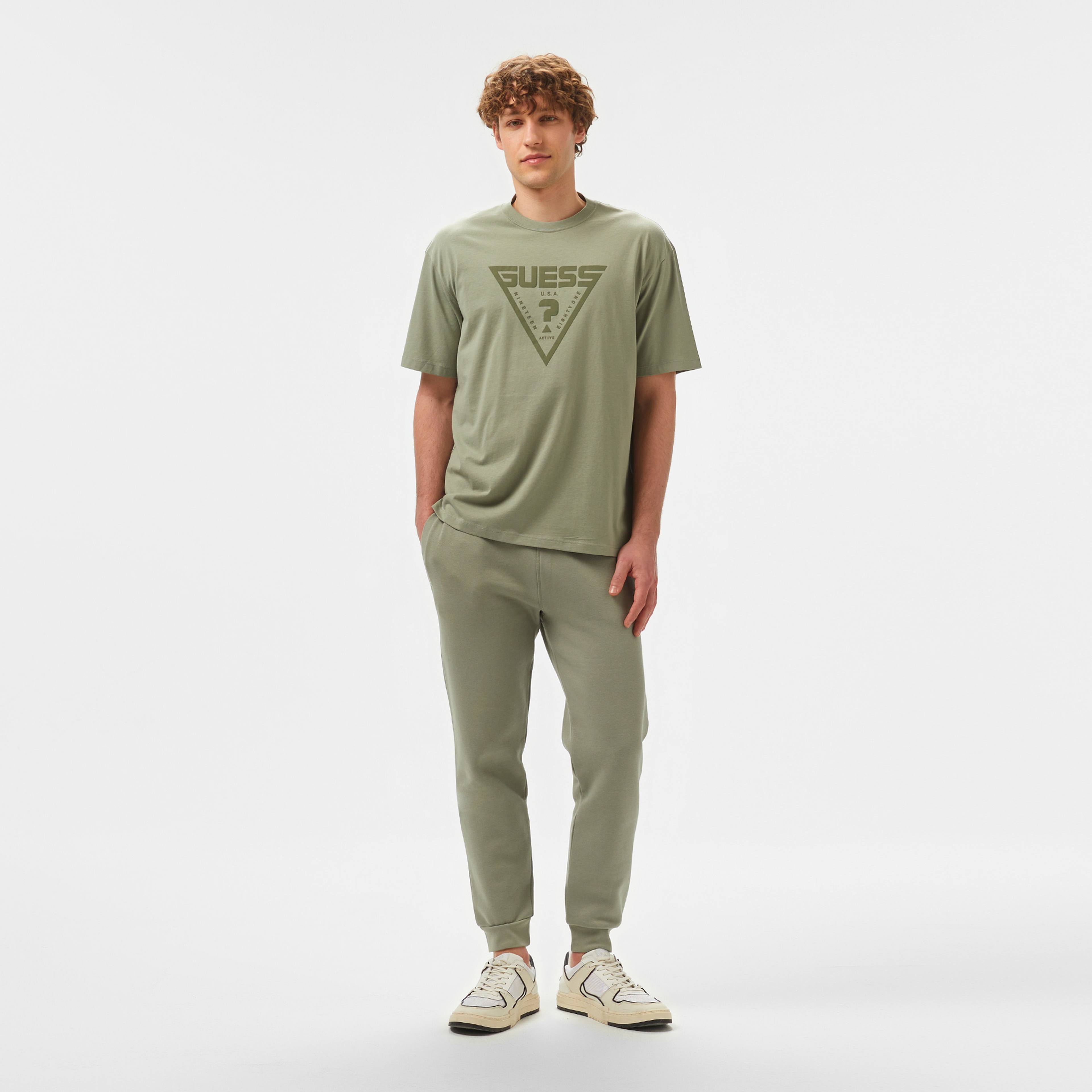 Guess Aldwin Long Organiccle 365 Erkek Yeşil Eşofman Altı