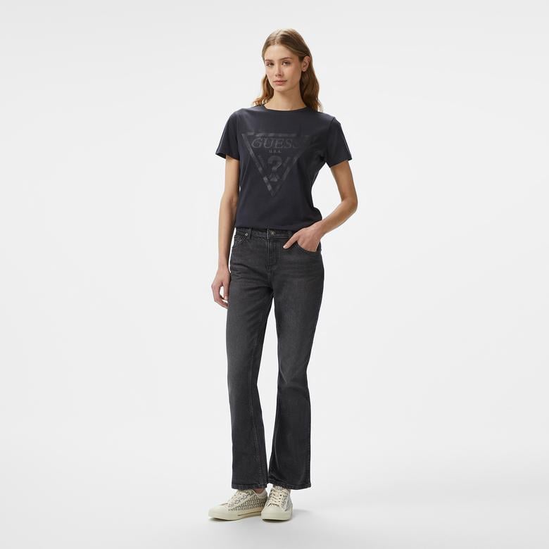 Guess G09 Bootcut Eco Regen Vilma Wht/Blk Kadın Siyah Jean