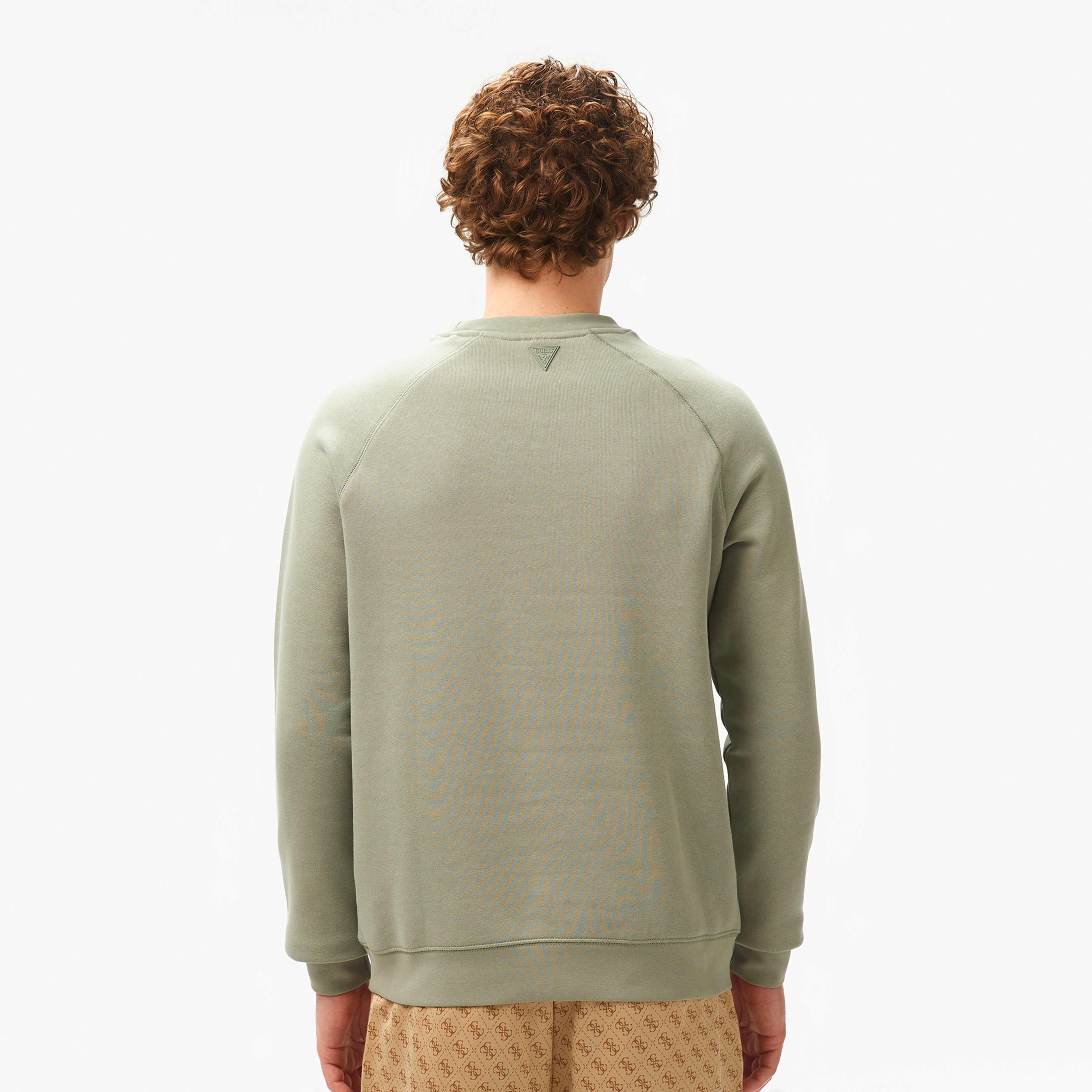 Guess New Aldwin Organic Co Recycle Poly 365 Erkek Yeşil Sweatshirt