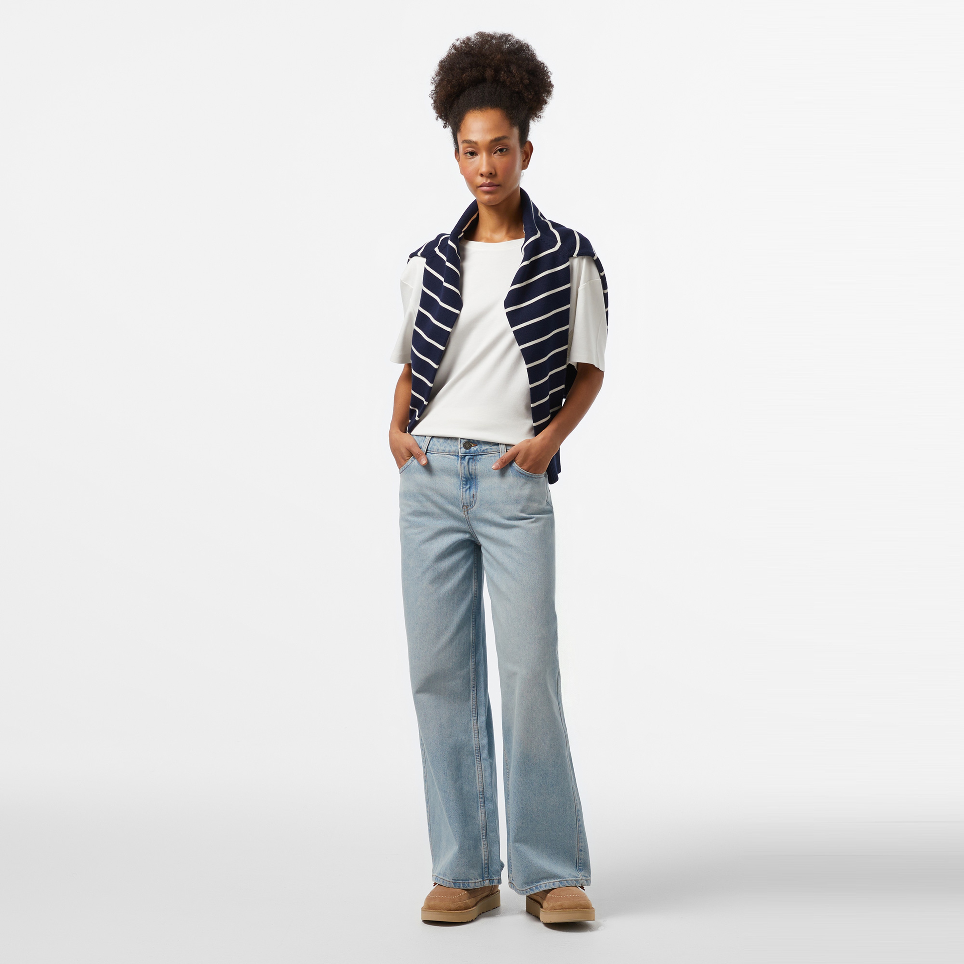 Guess G11 Wide Leg Eco Recy Riverside Indi Kadın Renkli Jean