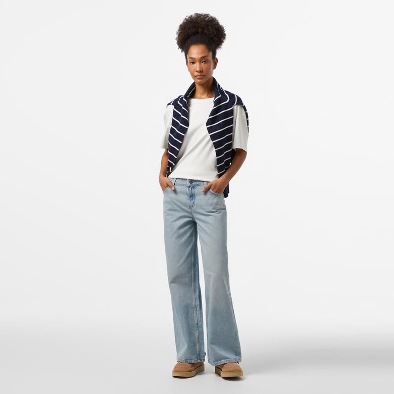 Guess G11 Wide Leg Eco Recy Riverside Indi Kadın Renkli Jean