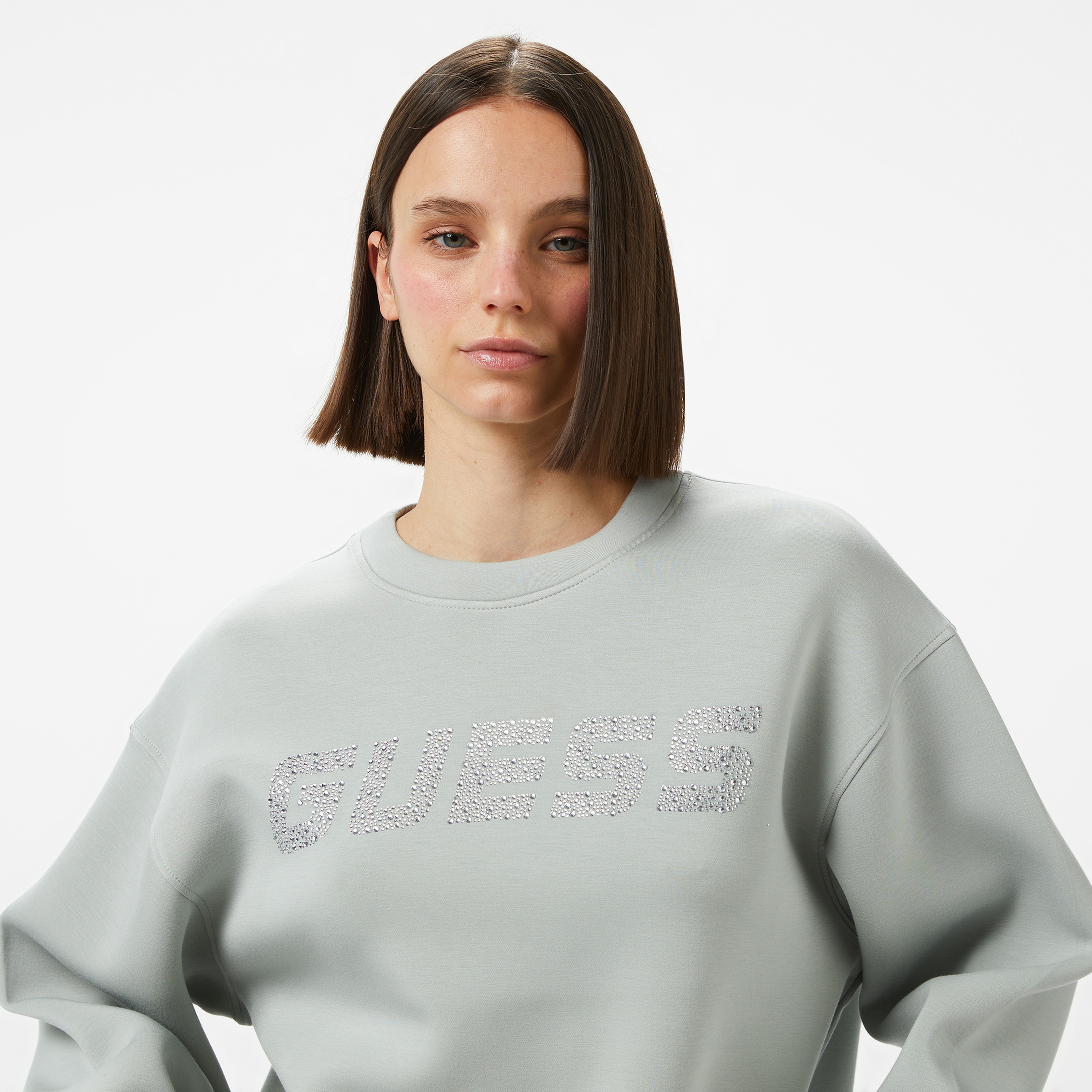 Guess Cecilia Eco Soft Tech Scuba 340 Kadın Yeşil Sweatshirt