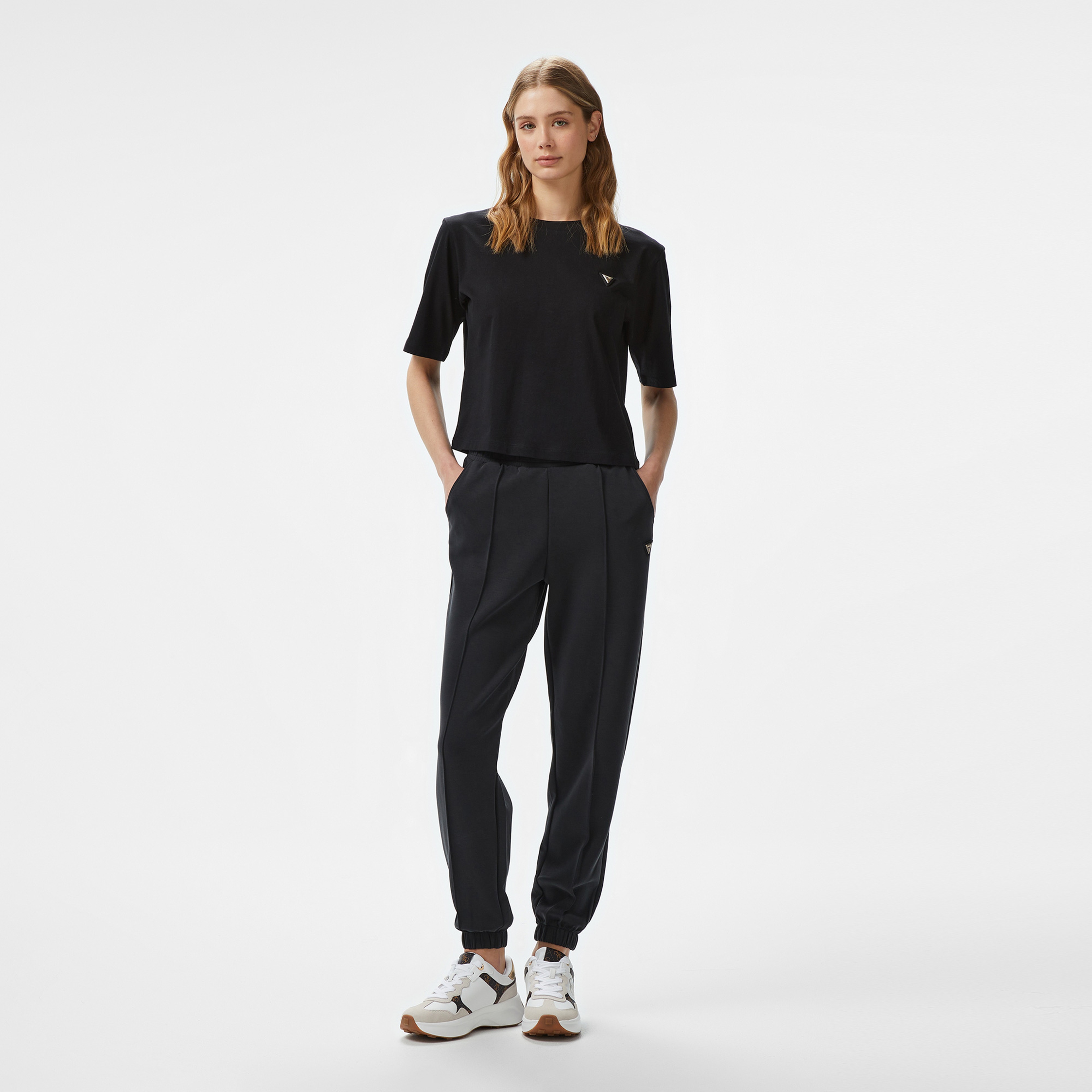 Guess Olympe Jogger Eco Modal Midweight Scuba Kadın Siyah Eşofman Altı